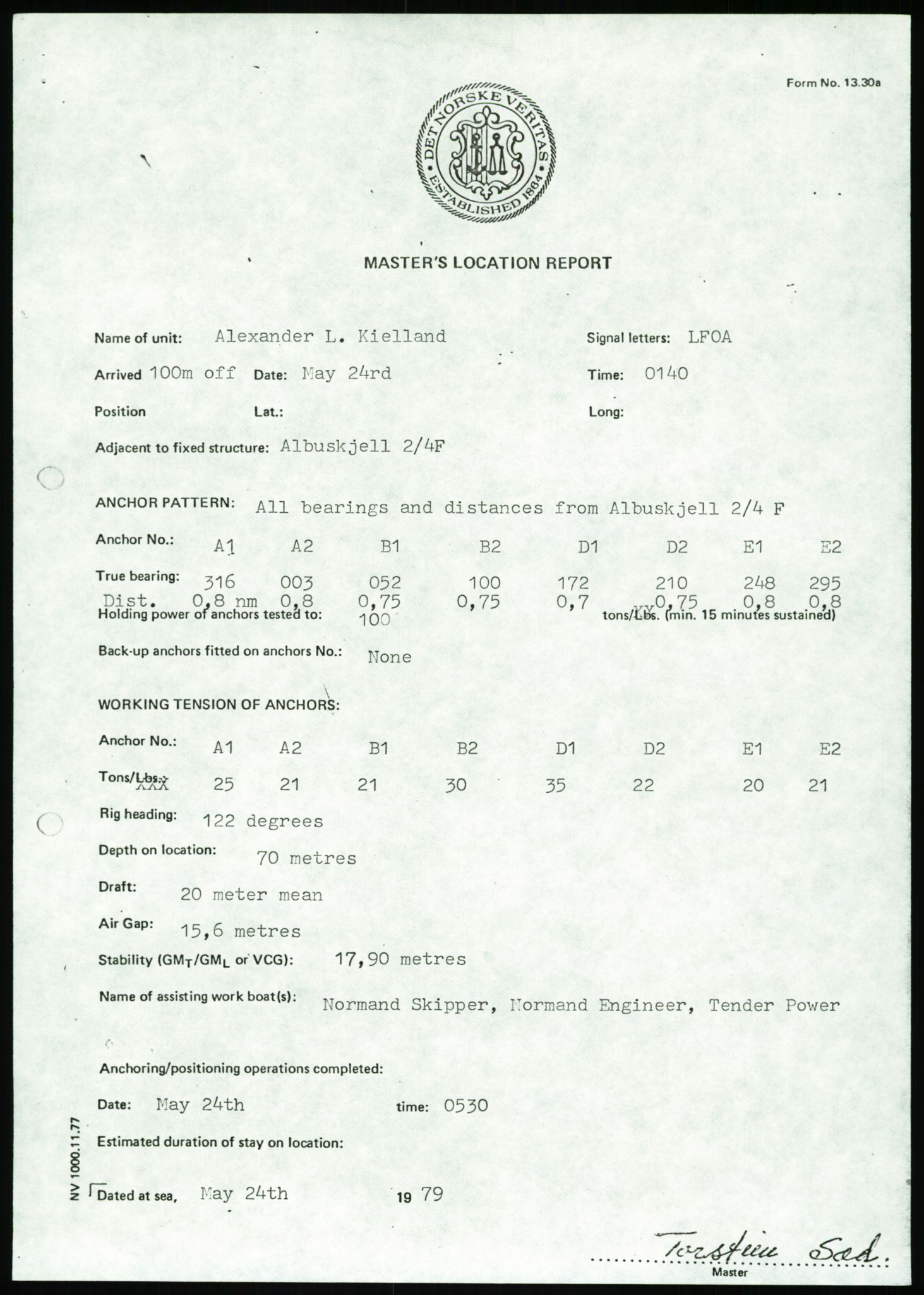 Justisdepartementet, Granskningskommisjonen ved Alexander Kielland-ulykken 27.3.1980, AV/RA-S-1165/D/L0002: I Det norske Veritas (I1-I5, I7-I11, I14-I17, I21-I28, I30-I31)/B Stavanger Drilling A/S (B4), 1980-1981, p. 60