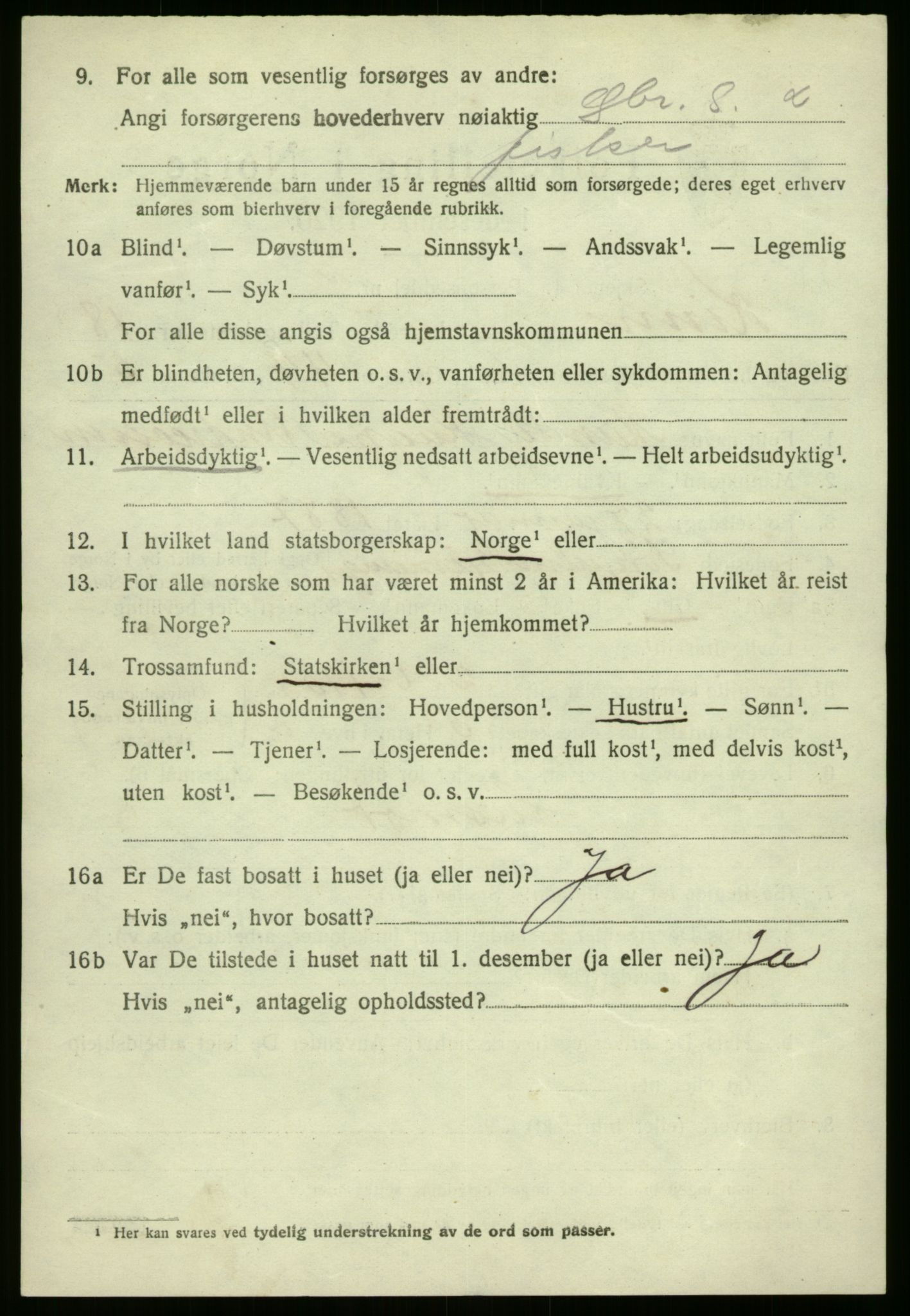 SAB, 1920 census for Kinn, 1920, p. 6988