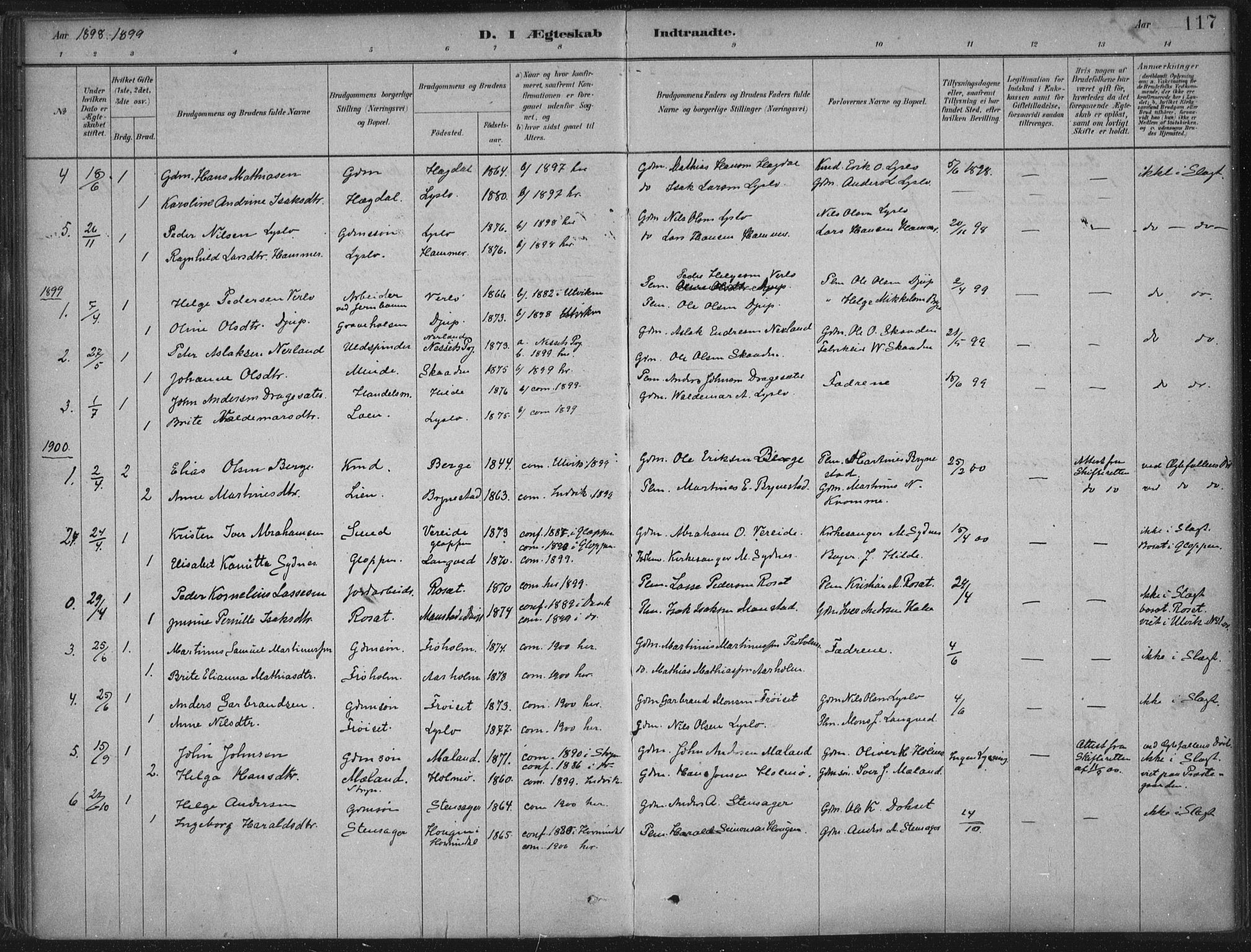 Innvik sokneprestembete, AV/SAB-A-80501: Parish register (official) no. B  1, 1879-1902, p. 117