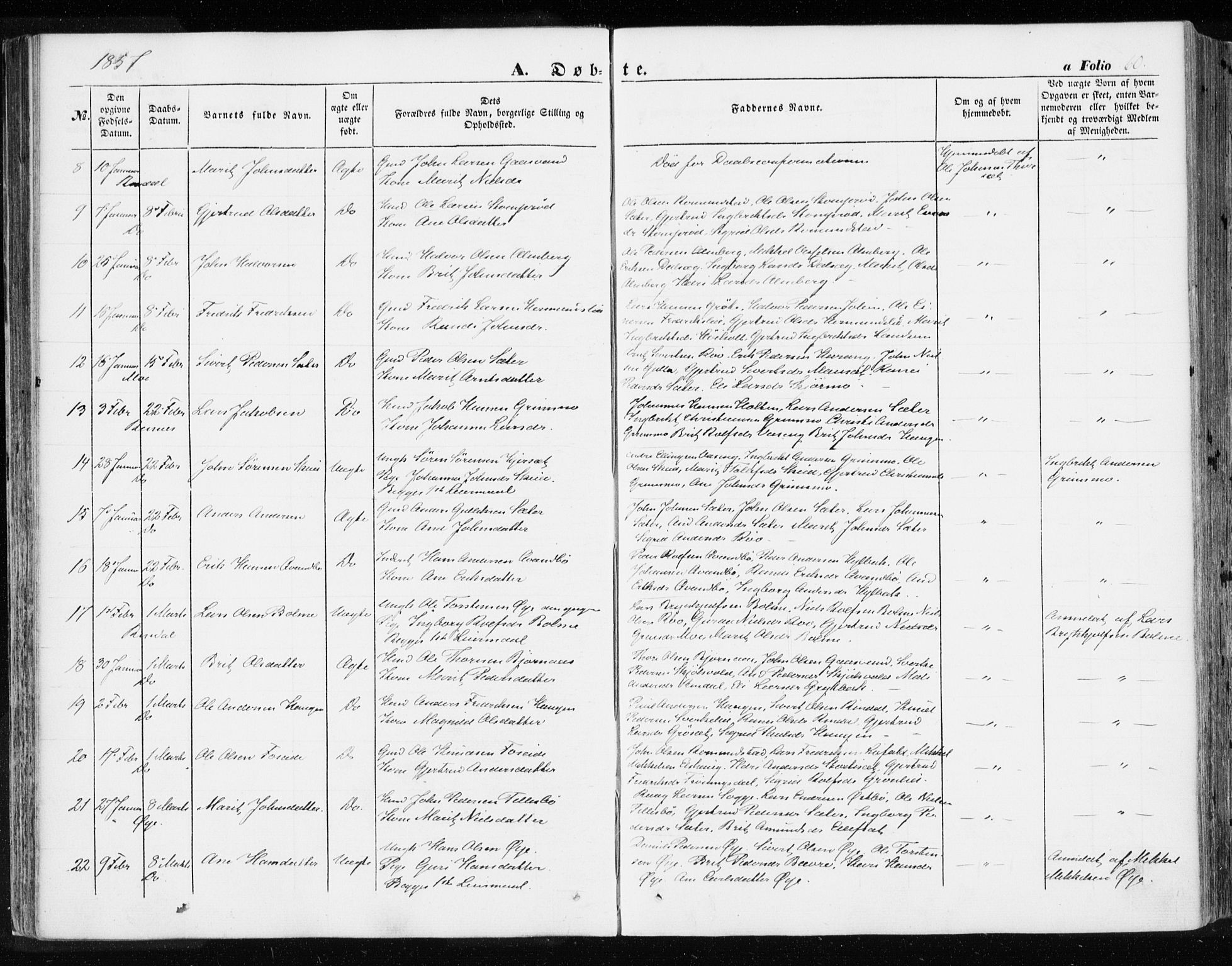 Ministerialprotokoller, klokkerbøker og fødselsregistre - Møre og Romsdal, AV/SAT-A-1454/595/L1044: Parish register (official) no. 595A06, 1852-1863, p. 60