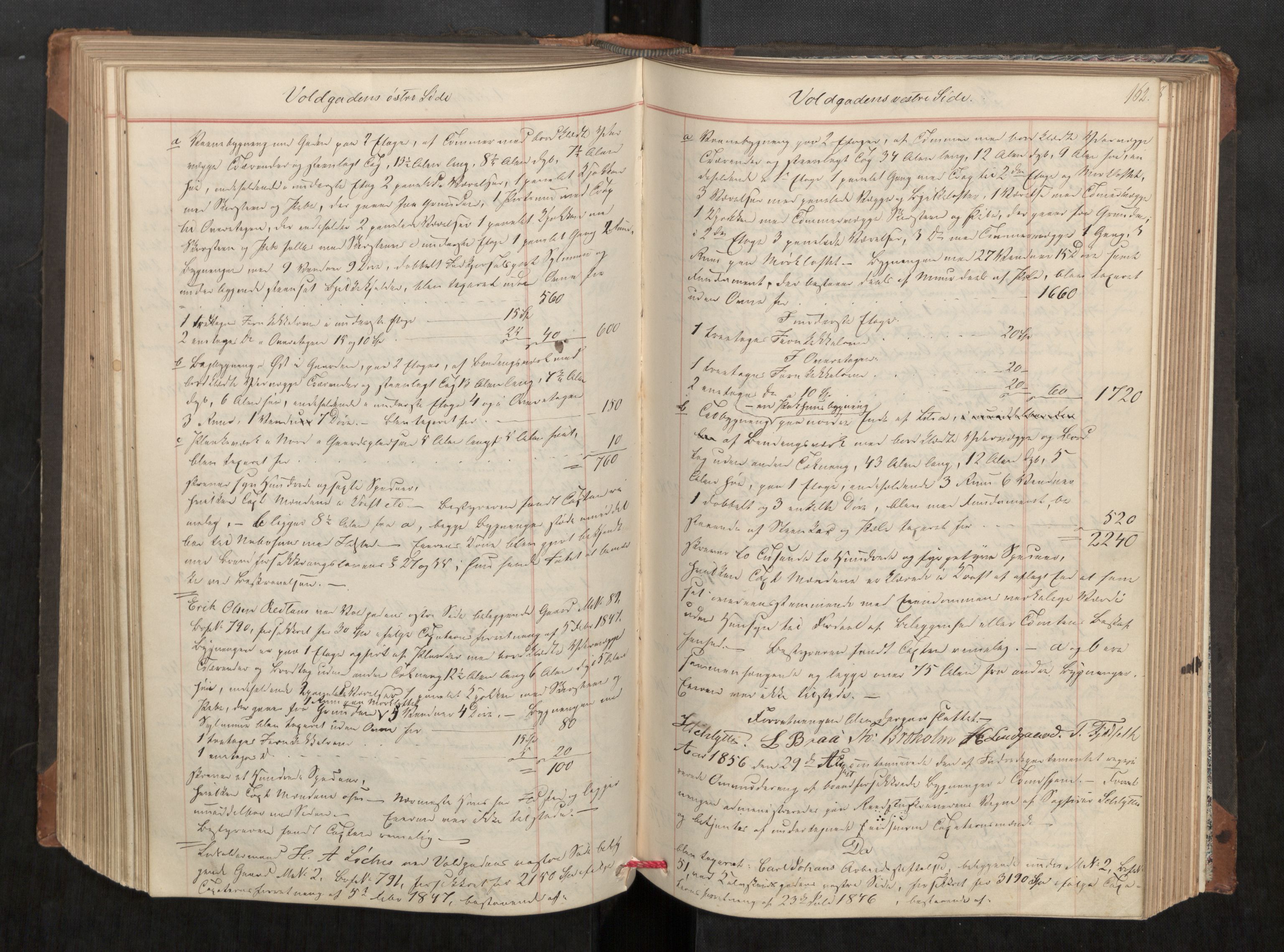 Norges Brannkasse Trondheim magistrat, AV/SAT-A-5590/Fa/L0033: Branntakstprotokoll C, 1856, p. 161b-162a