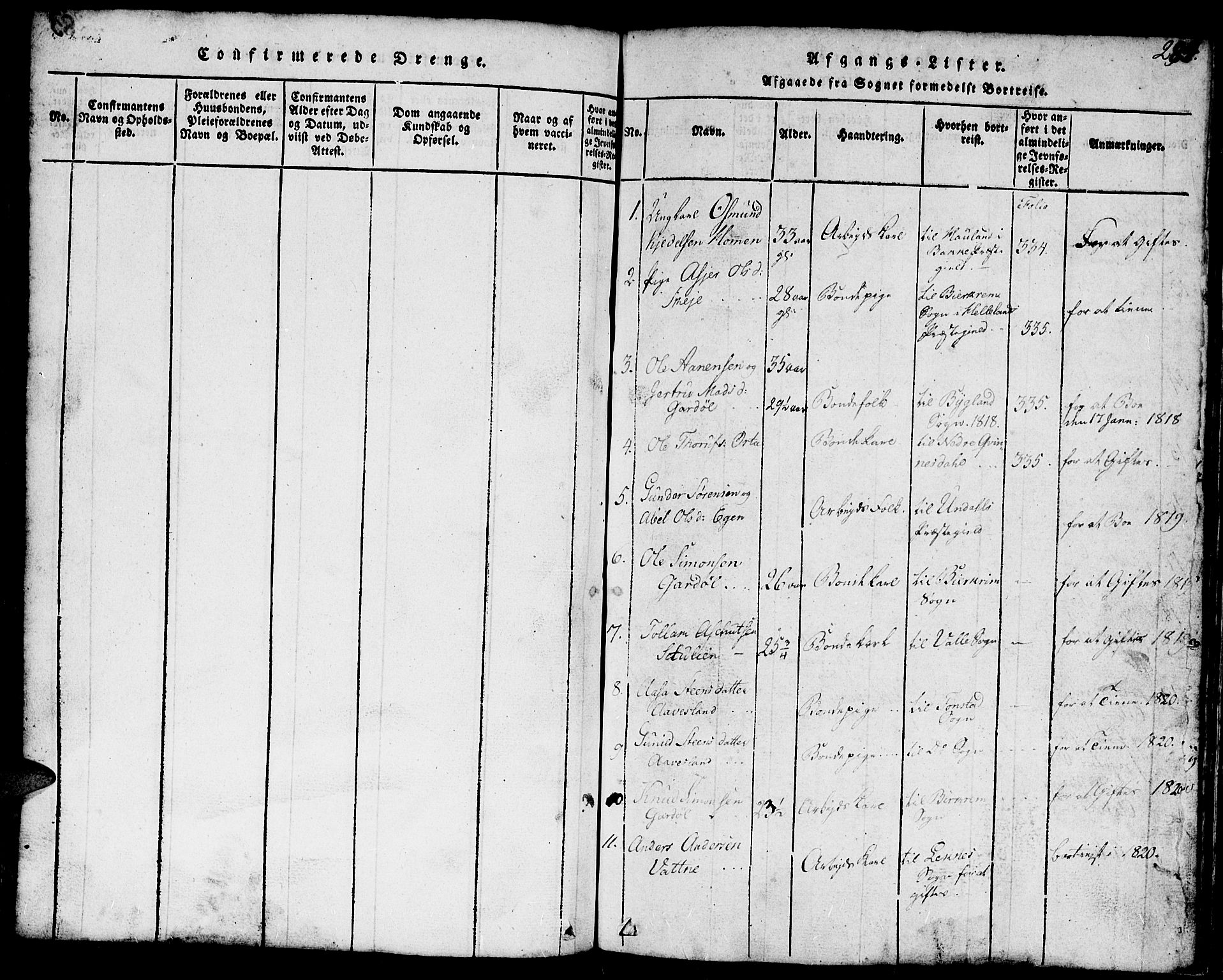 Hægebostad sokneprestkontor, SAK/1111-0024/F/Fb/Fbb/L0001: Parish register (copy) no. B 1, 1816-1850, p. 284
