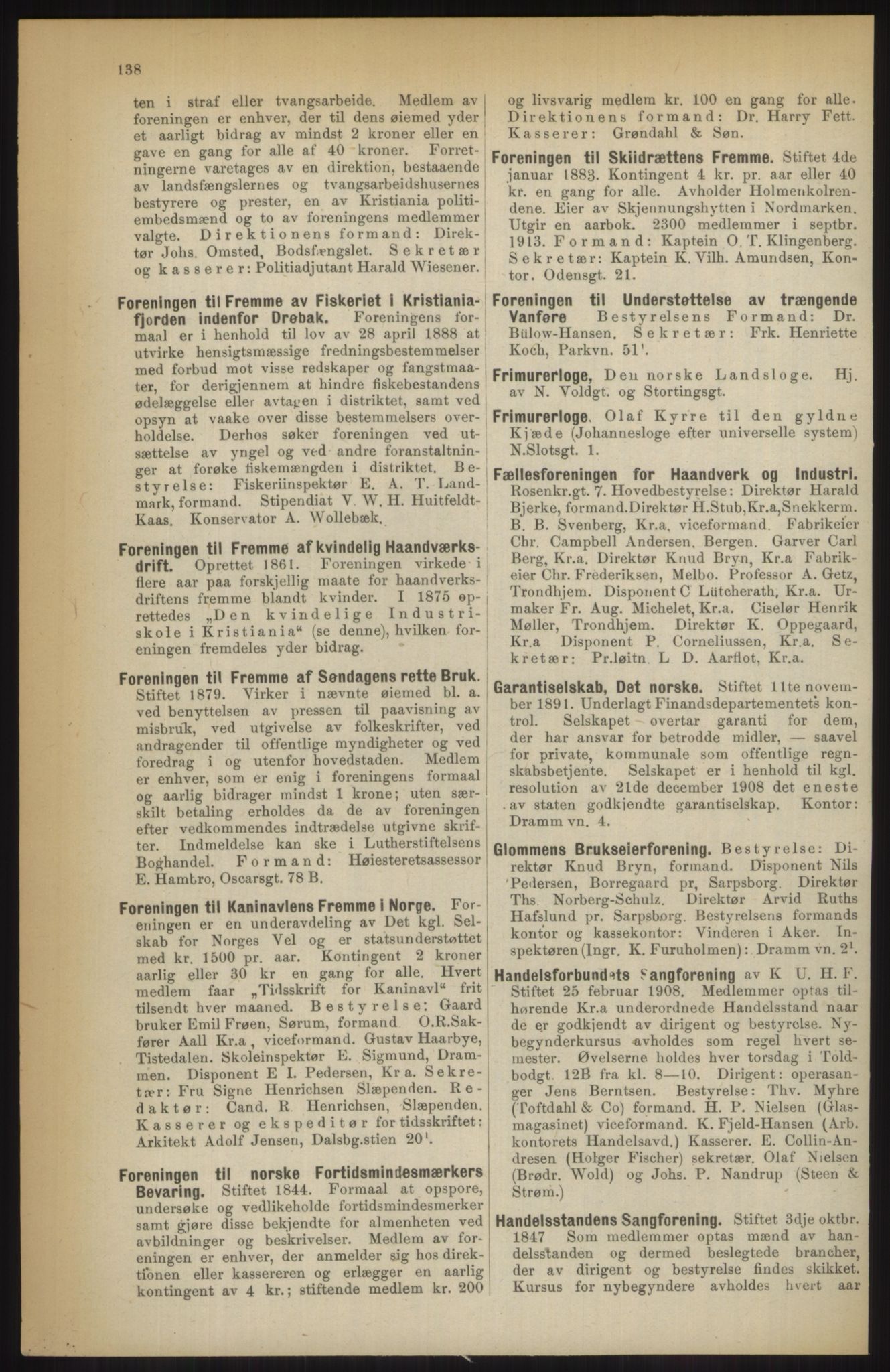 Kristiania/Oslo adressebok, PUBL/-, 1914, p. 138