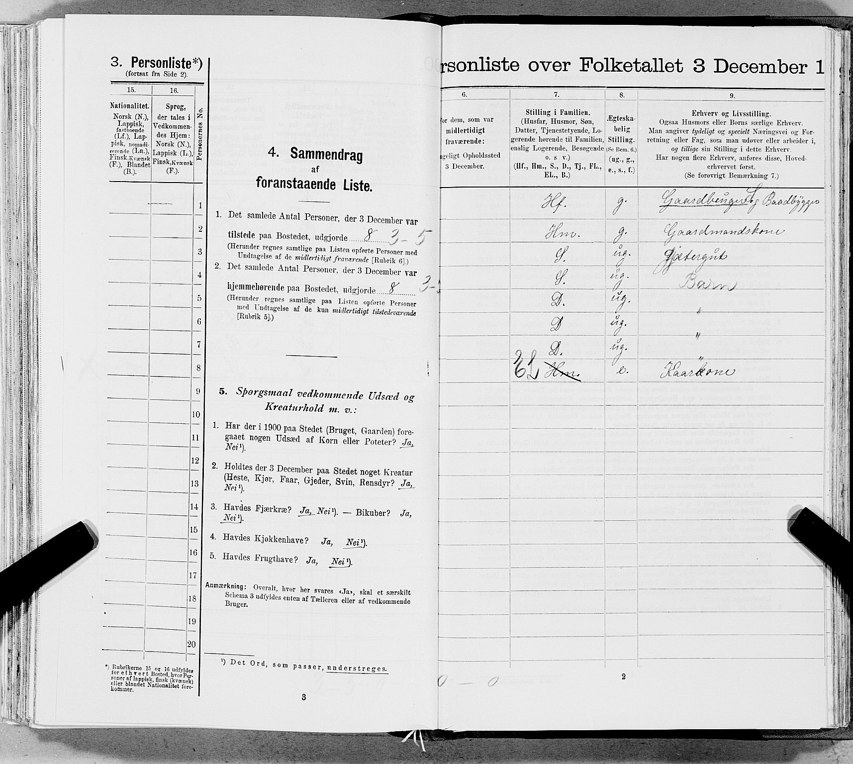 SAT, 1900 census for Hemnes, 1900, p. 1809