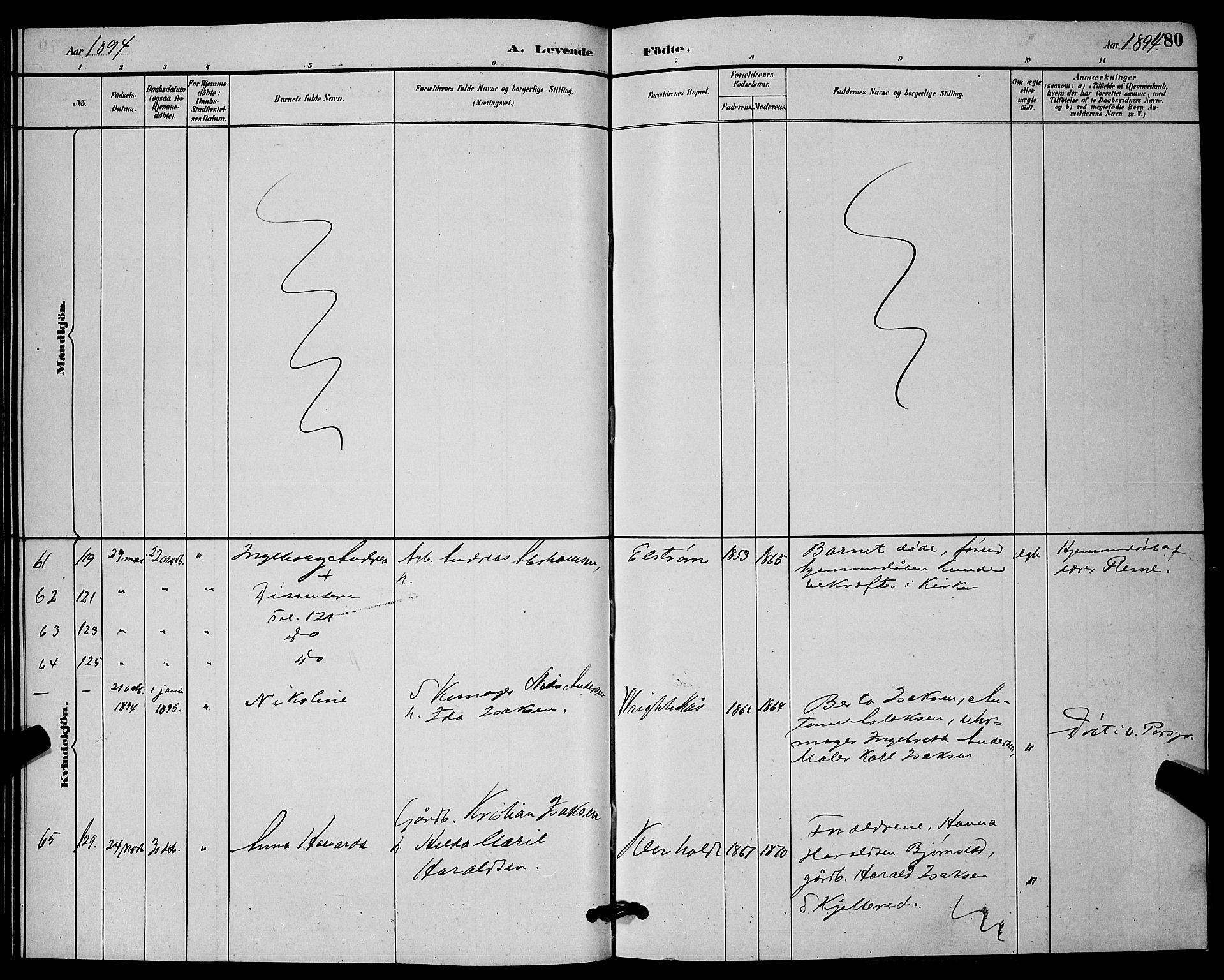 Solum kirkebøker, SAKO/A-306/G/Ga/L0007: Parish register (copy) no. I 7, 1884-1898, p. 80