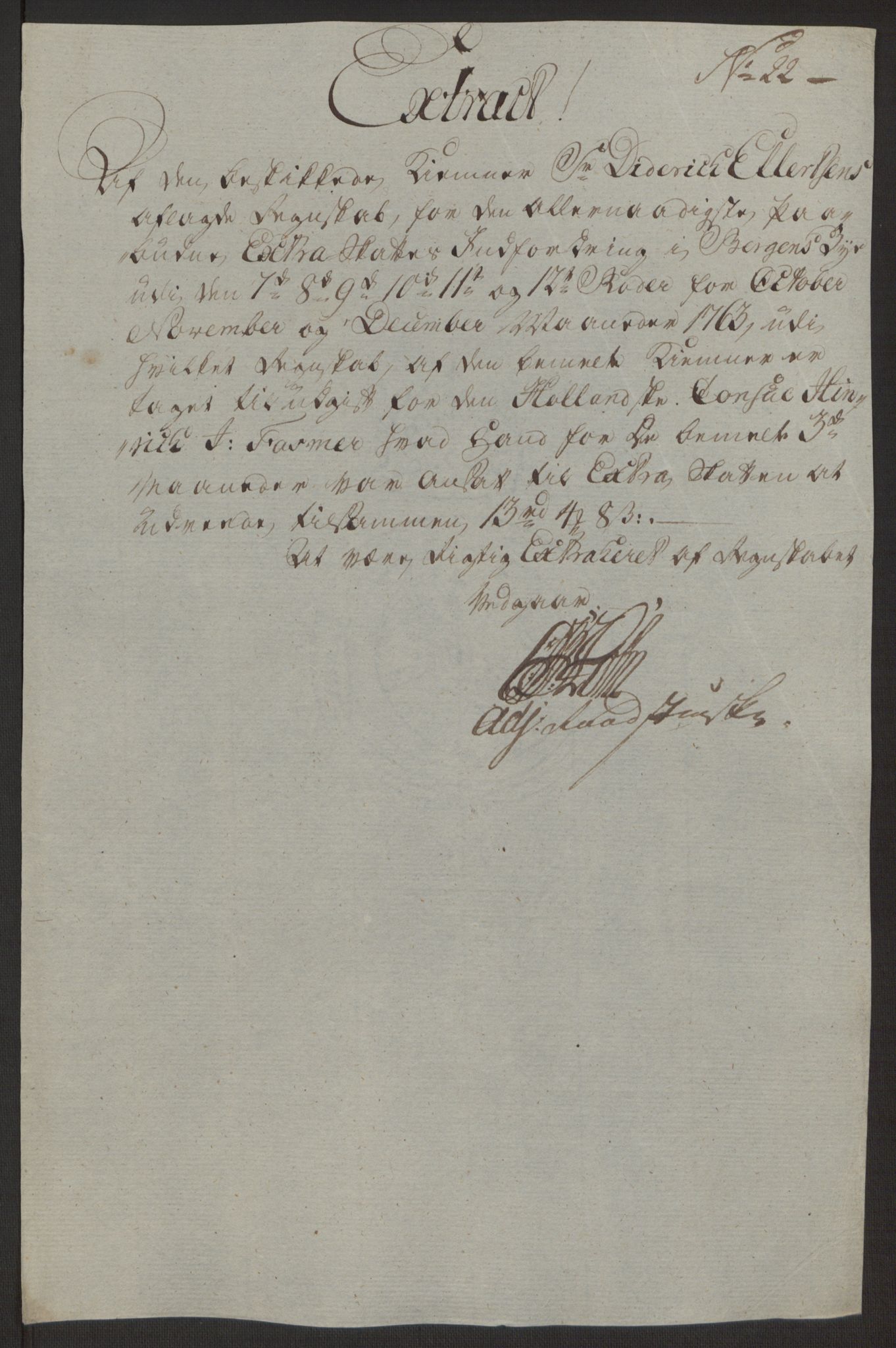 Rentekammeret inntil 1814, Reviderte regnskaper, Byregnskaper, AV/RA-EA-4066/R/Rp/L0366/0001: [P20] Kontribusjonsregnskap / Ekstraskatt, 1763, p. 325