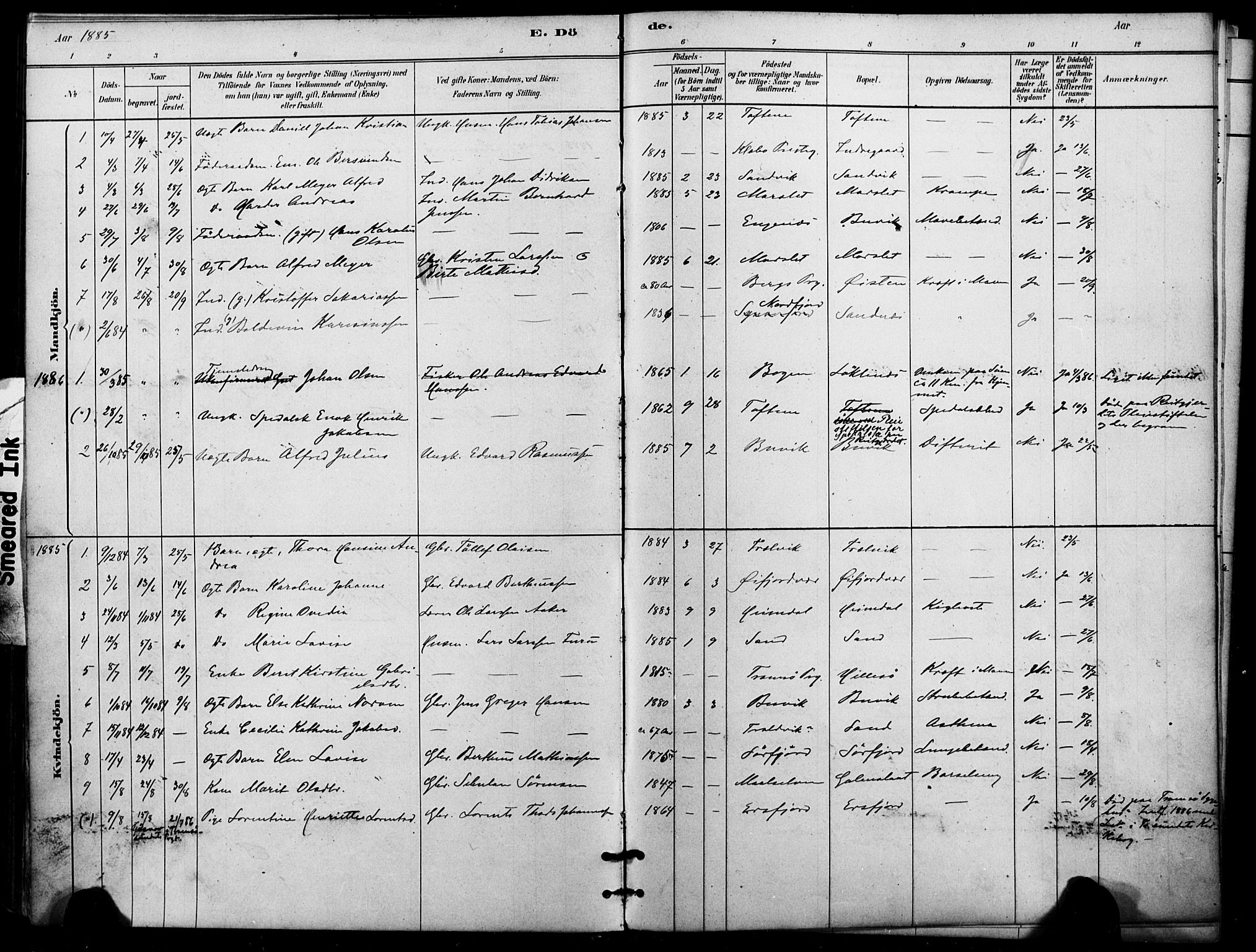 Lenvik sokneprestembete, AV/SATØ-S-1310/H/Ha/Haa/L0012kirke: Parish register (official) no. 12, 1880-1895