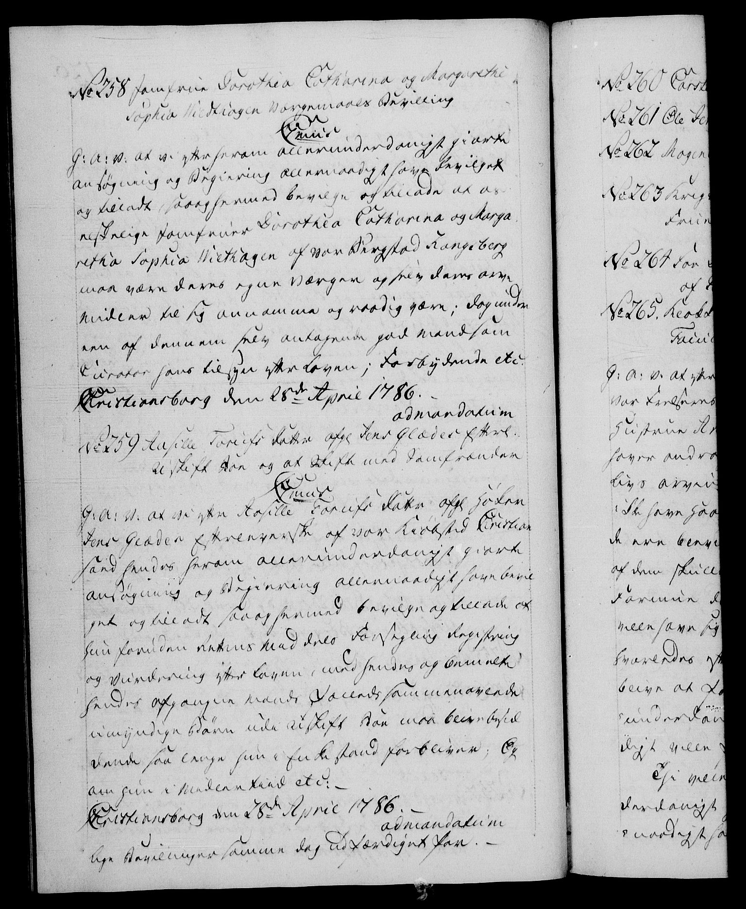 Danske Kanselli 1572-1799, AV/RA-EA-3023/F/Fc/Fca/Fcaa/L0051: Norske registre, 1786-1787, p. 126b