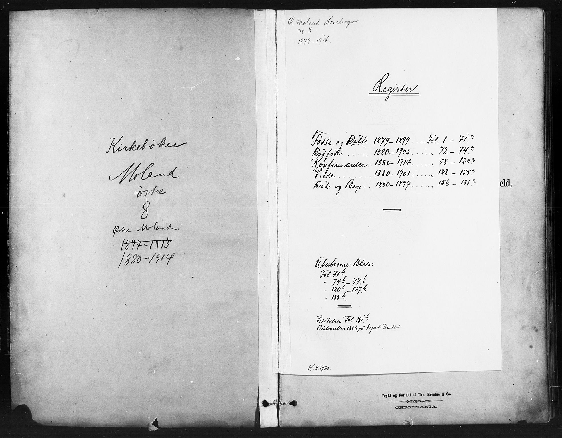 Austre Moland sokneprestkontor, AV/SAK-1111-0001/F/Fb/Fba/L0003: Parish register (copy) no. B 3, 1879-1914