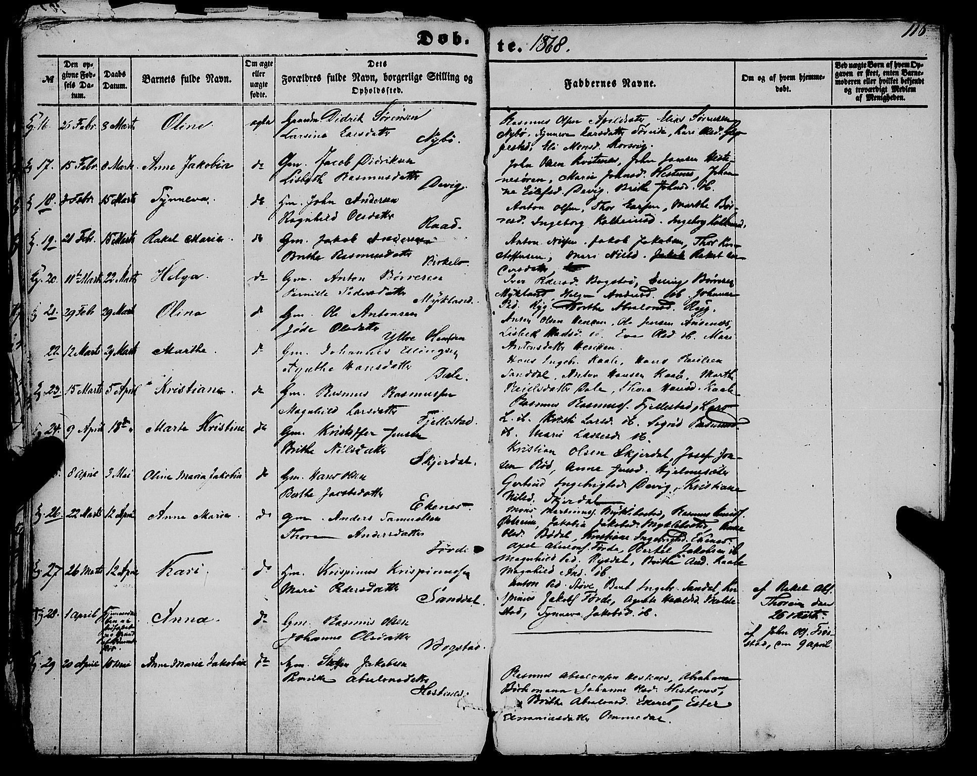 Gloppen sokneprestembete, SAB/A-80101/H/Haa/Haaa/L0009: Parish register (official) no. A 9, 1855-1870, p. 116
