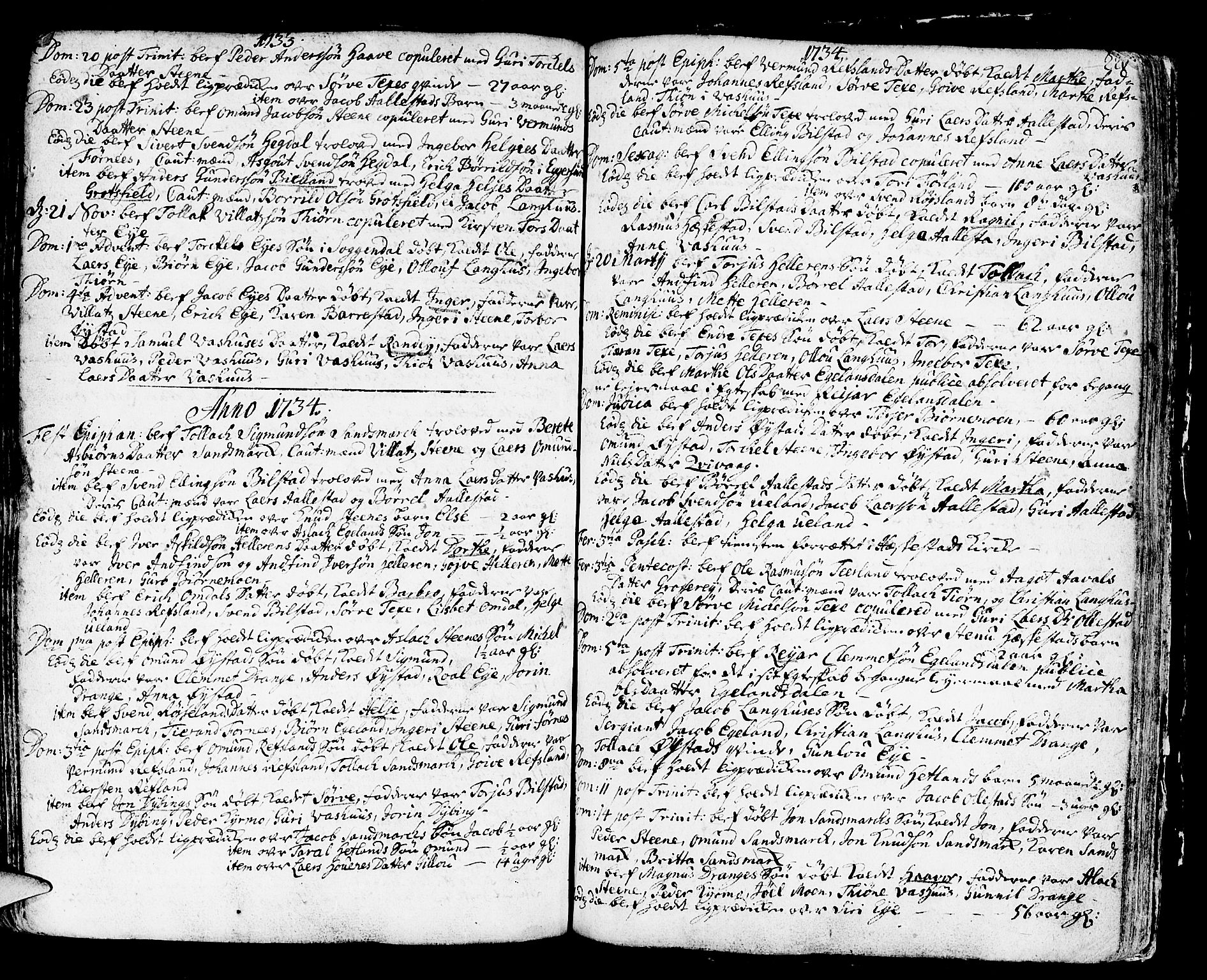 Helleland sokneprestkontor, SAST/A-101810: Parish register (official) no. A 1 /3, 1713-1761, p. 226