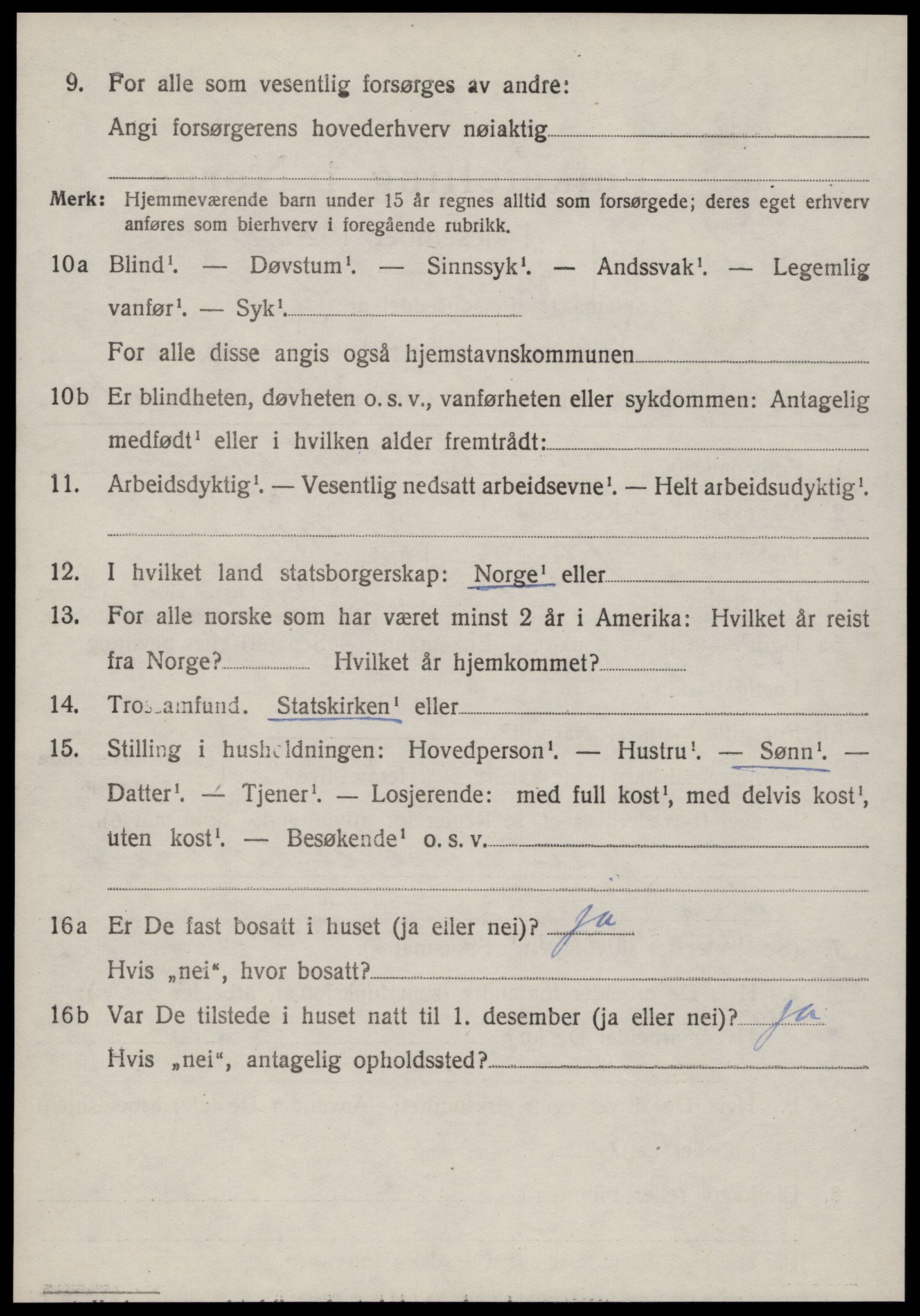 SAT, 1920 census for Bolsøy, 1920, p. 10416