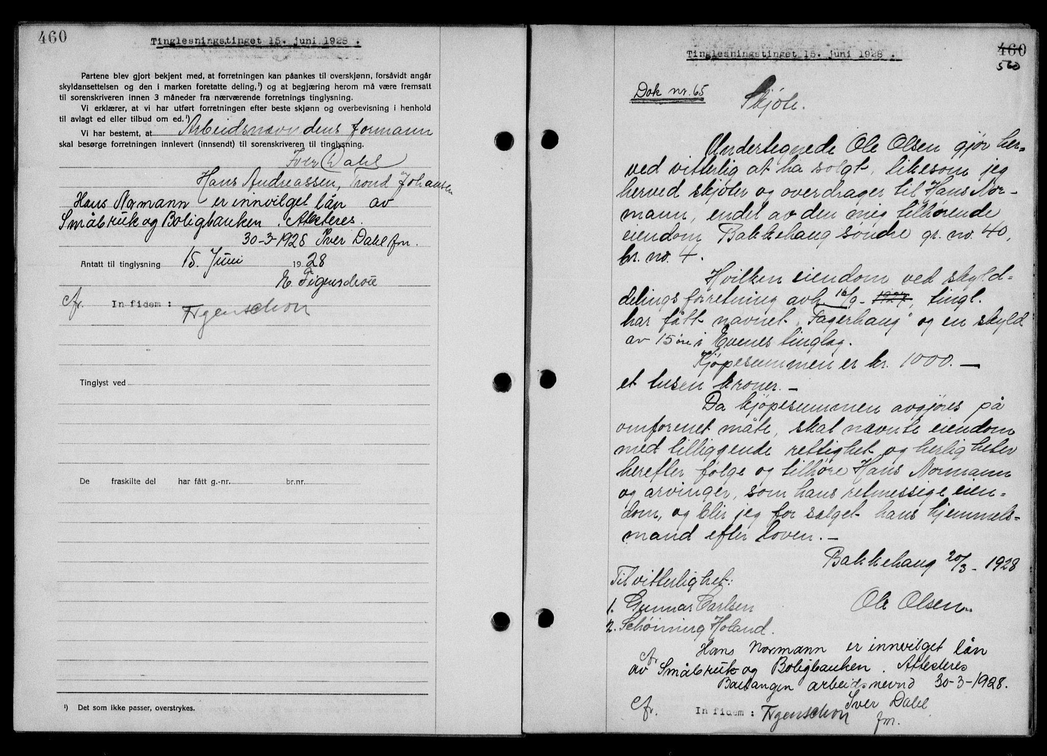 Steigen og Ofoten sorenskriveri, SAT/A-0030/1/2/2C/L0015/0002: Mortgage book no. 16 og 17-I, 1927-1928, Deed date: 15.06.1928