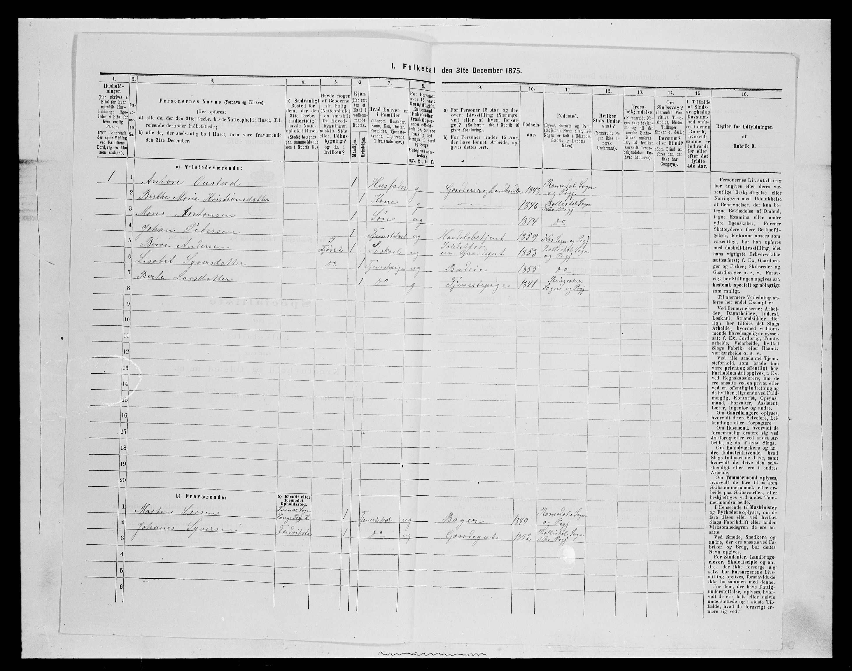 SAH, 1875 census for 0411P Nes, 1875, p. 793