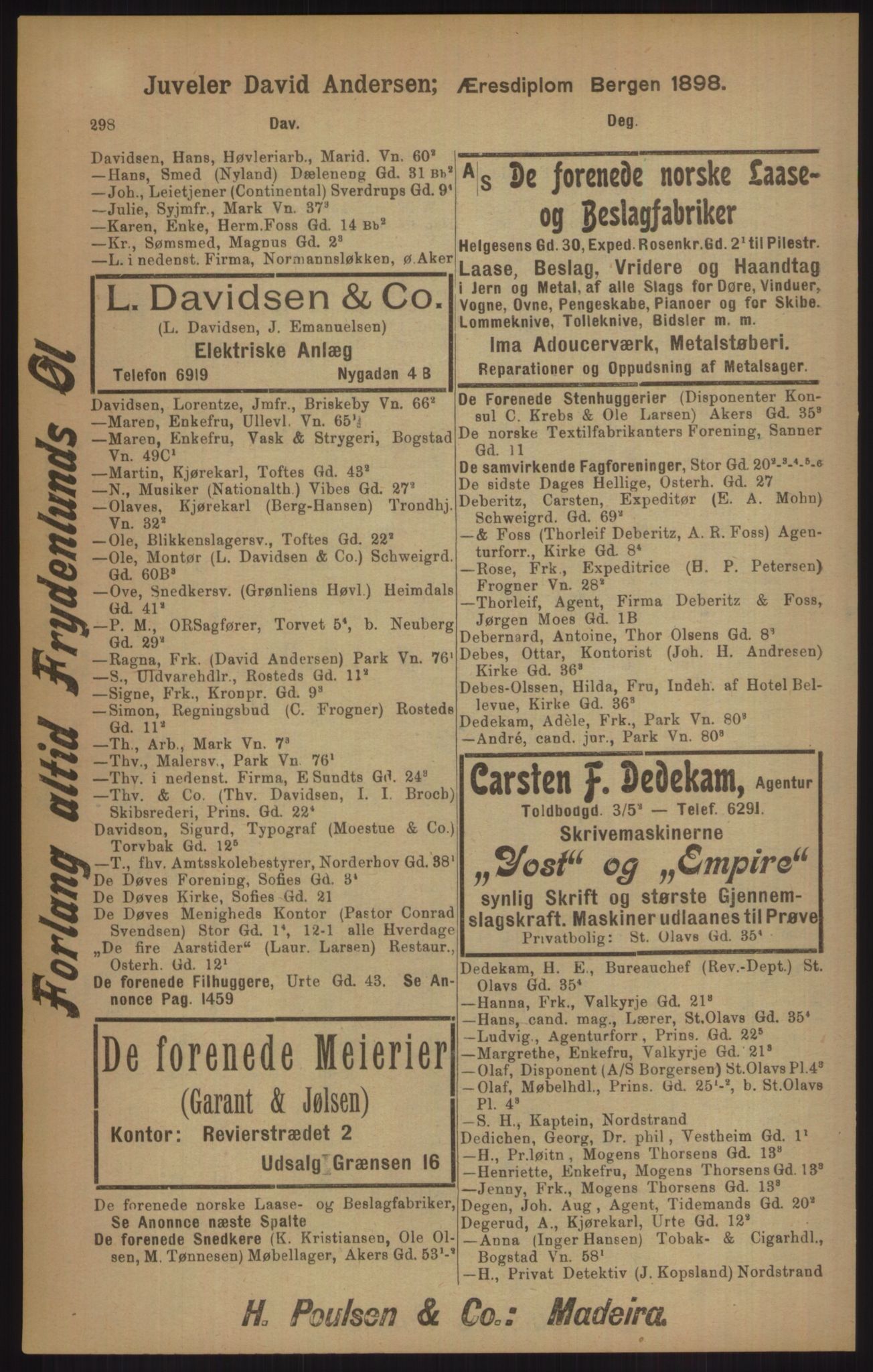 Kristiania/Oslo adressebok, PUBL/-, 1905, p. 298