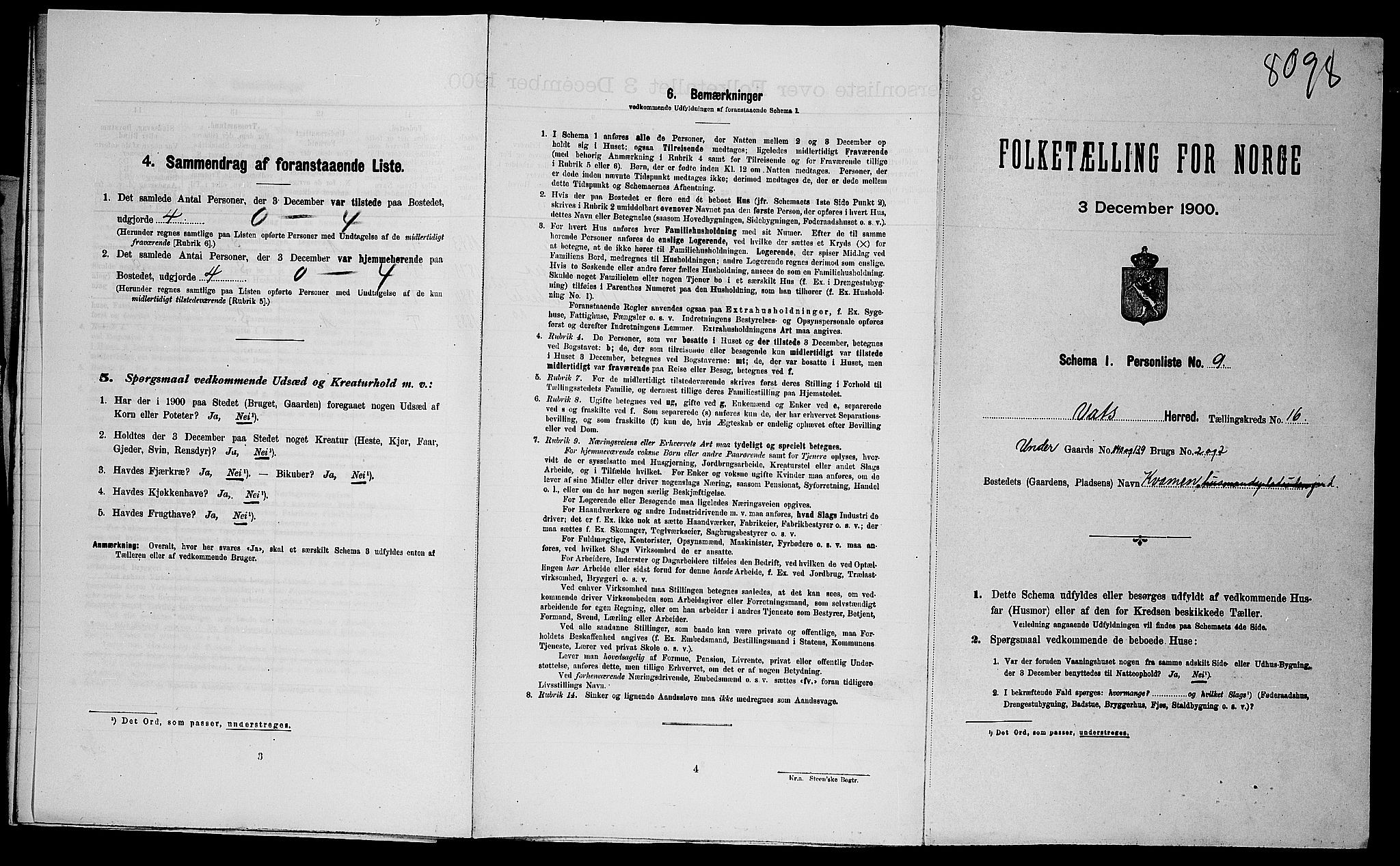 SAST, 1900 census for Vats, 1900, p. 30