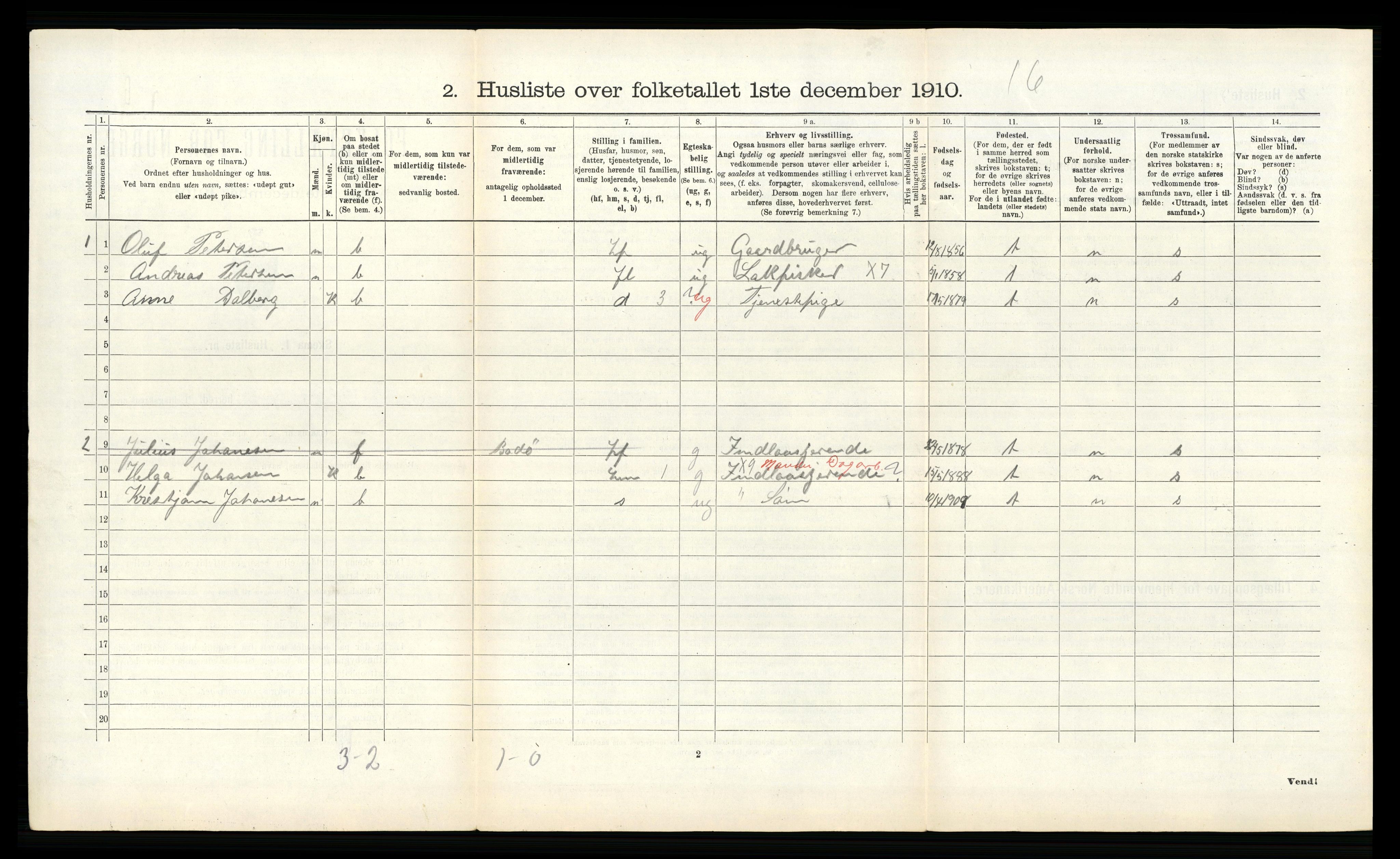 RA, 1910 census for Bodin, 1910, p. 356