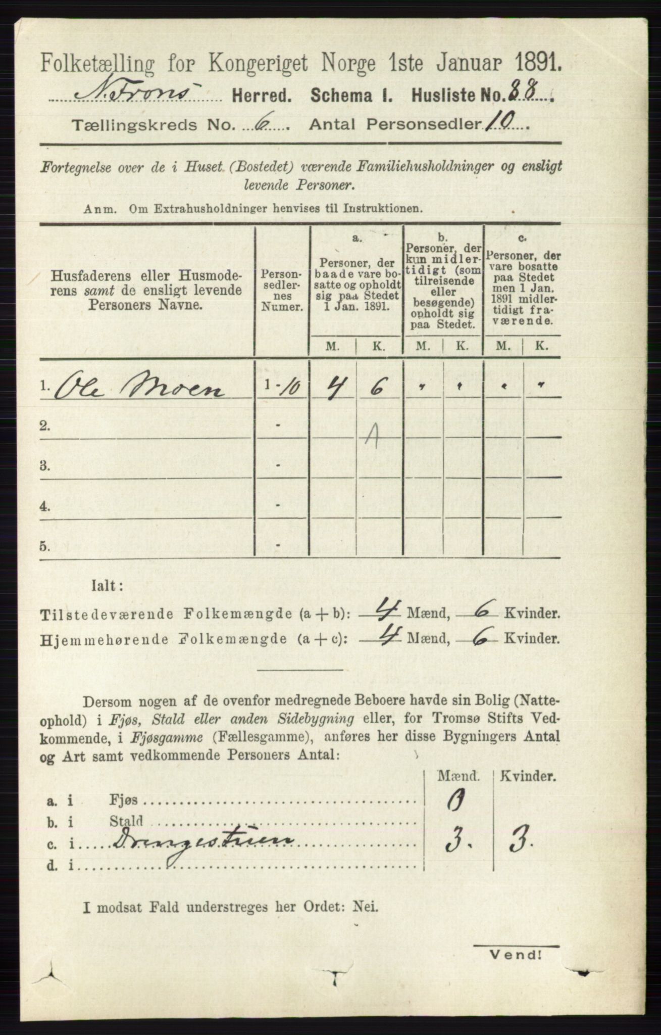 RA, 1891 census for 0518 Nord-Fron, 1891, p. 2253