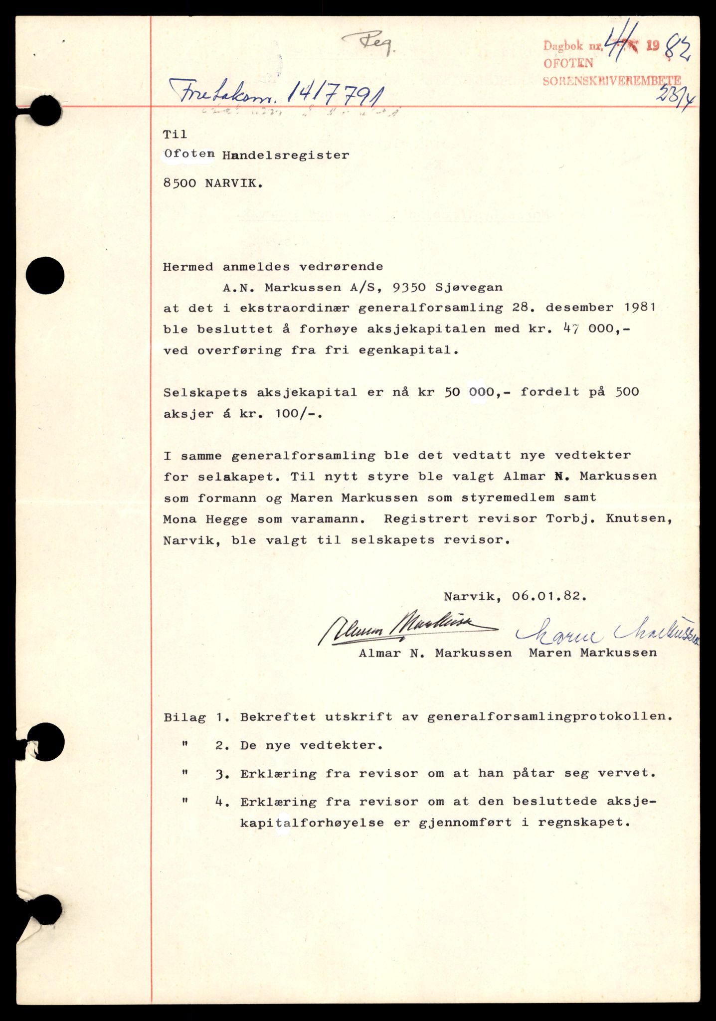 Steigen og Ofoten sorenskriveri, AV/SAT-A-0030/3/J/Jc/Jce/L0003: Aksjeselskap, M-Å, 1944-1990, p. 5