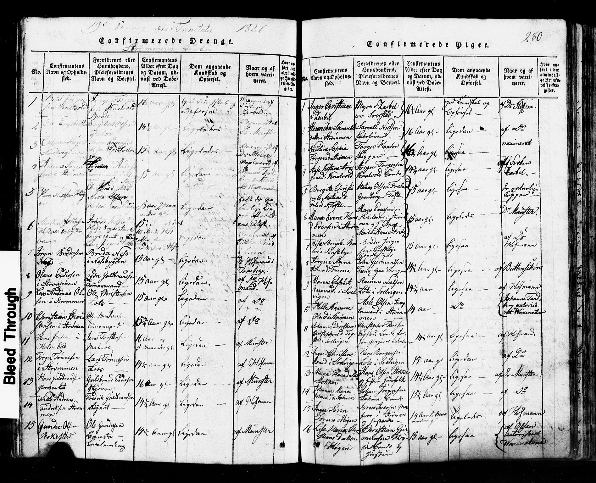Hurum kirkebøker, SAKO/A-229/G/Ga/L0001: Parish register (copy) no. I 1, 1816-1826, p. 280