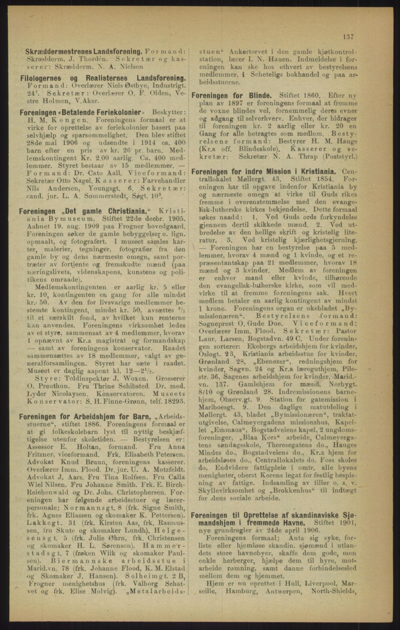 Kristiania/Oslo adressebok, PUBL/-, 1915, p. 137