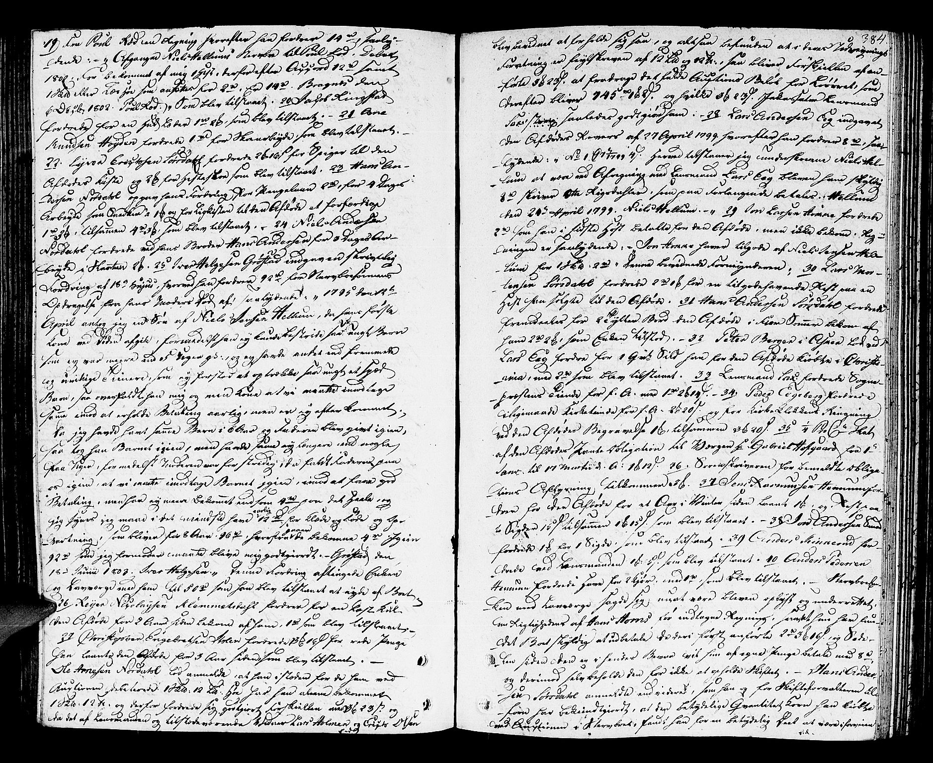 Lier, Røyken og Hurum sorenskriveri, AV/SAKO-A-89/H/Hc/L0008: Skifteprotokoll, 1799-1805, p. 383b-384a