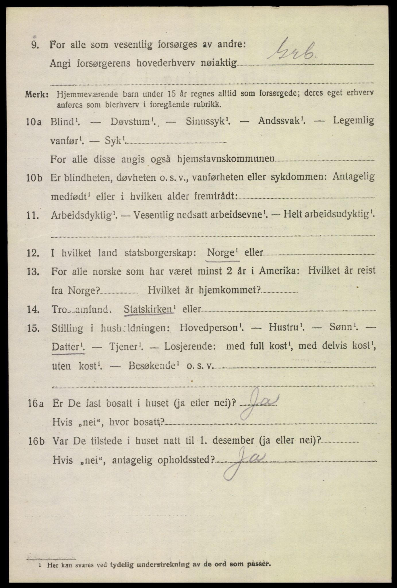 SAH, 1920 census for Dovre, 1920, p. 4557