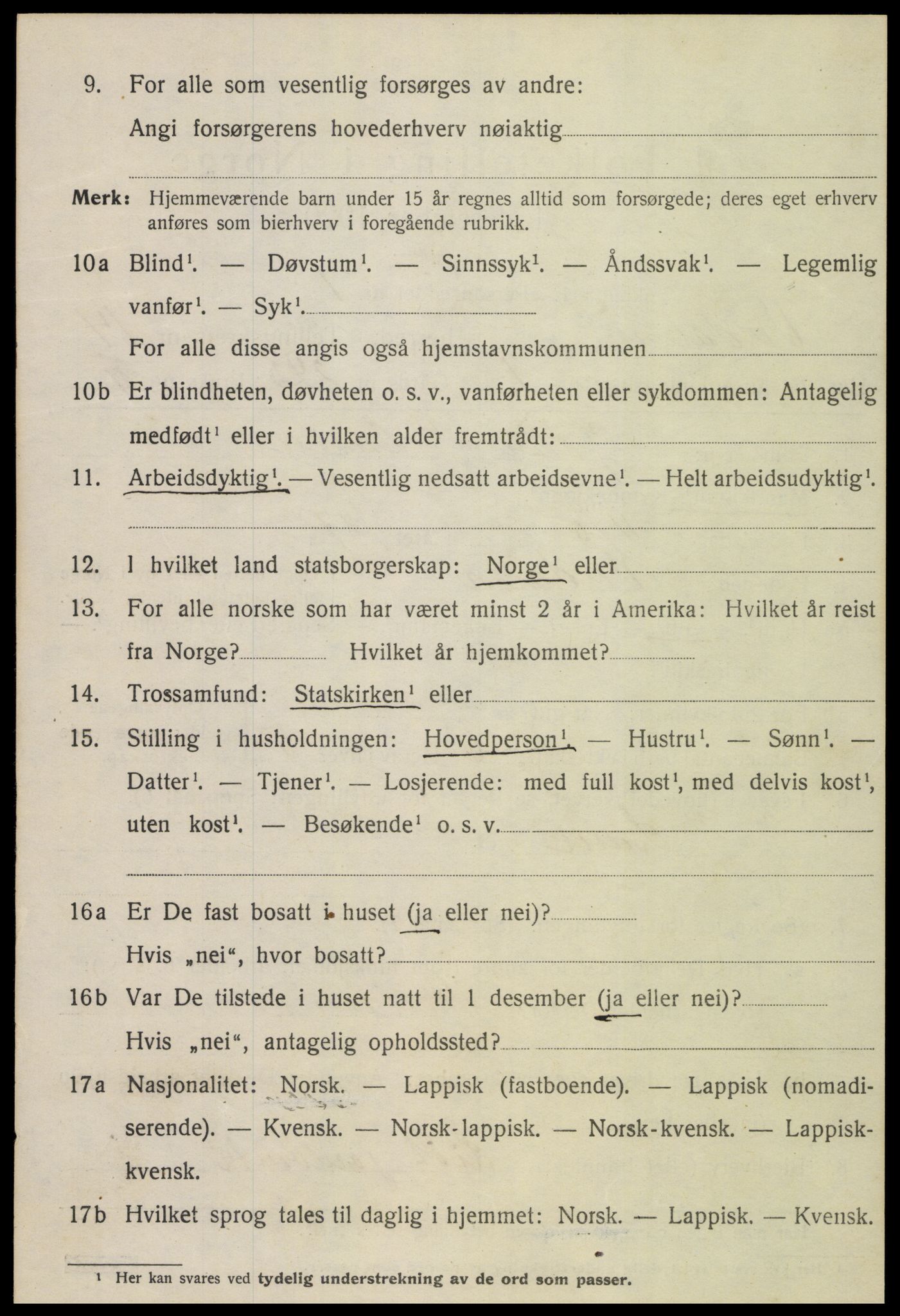 SAT, 1920 census for Verdal, 1920, p. 13664