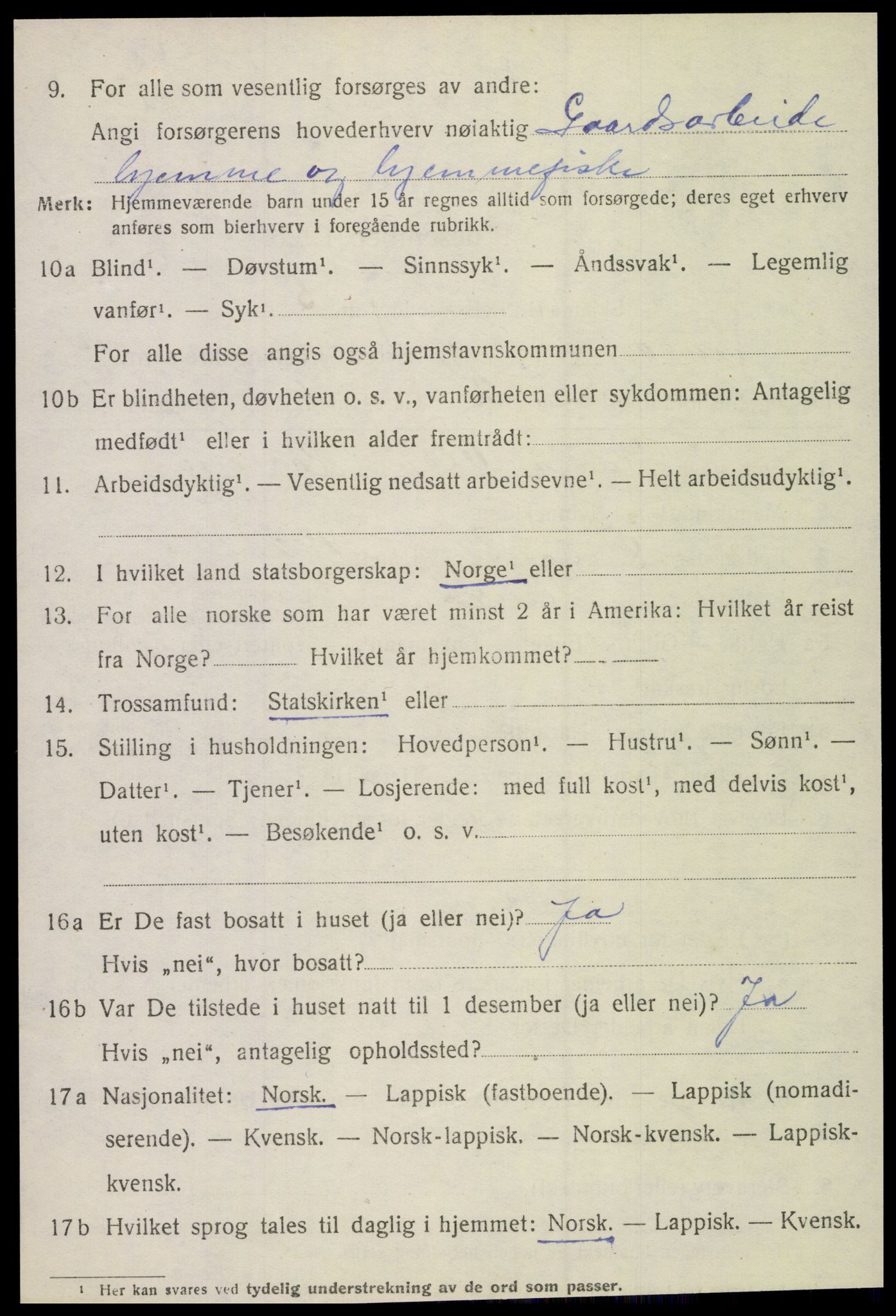 SAT, 1920 census for Lurøy, 1920, p. 4442