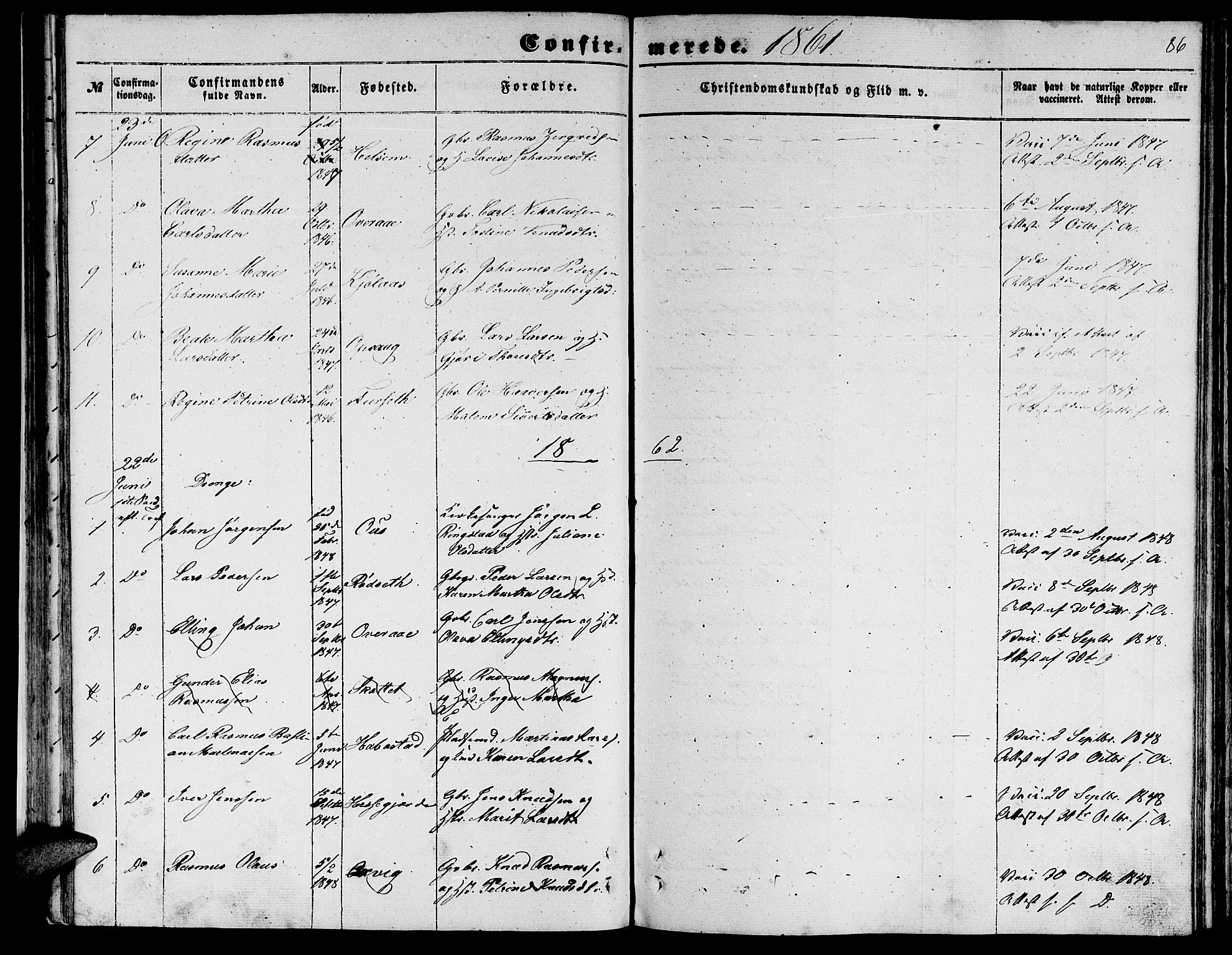 Ministerialprotokoller, klokkerbøker og fødselsregistre - Møre og Romsdal, AV/SAT-A-1454/520/L0291: Parish register (copy) no. 520C03, 1854-1881, p. 86