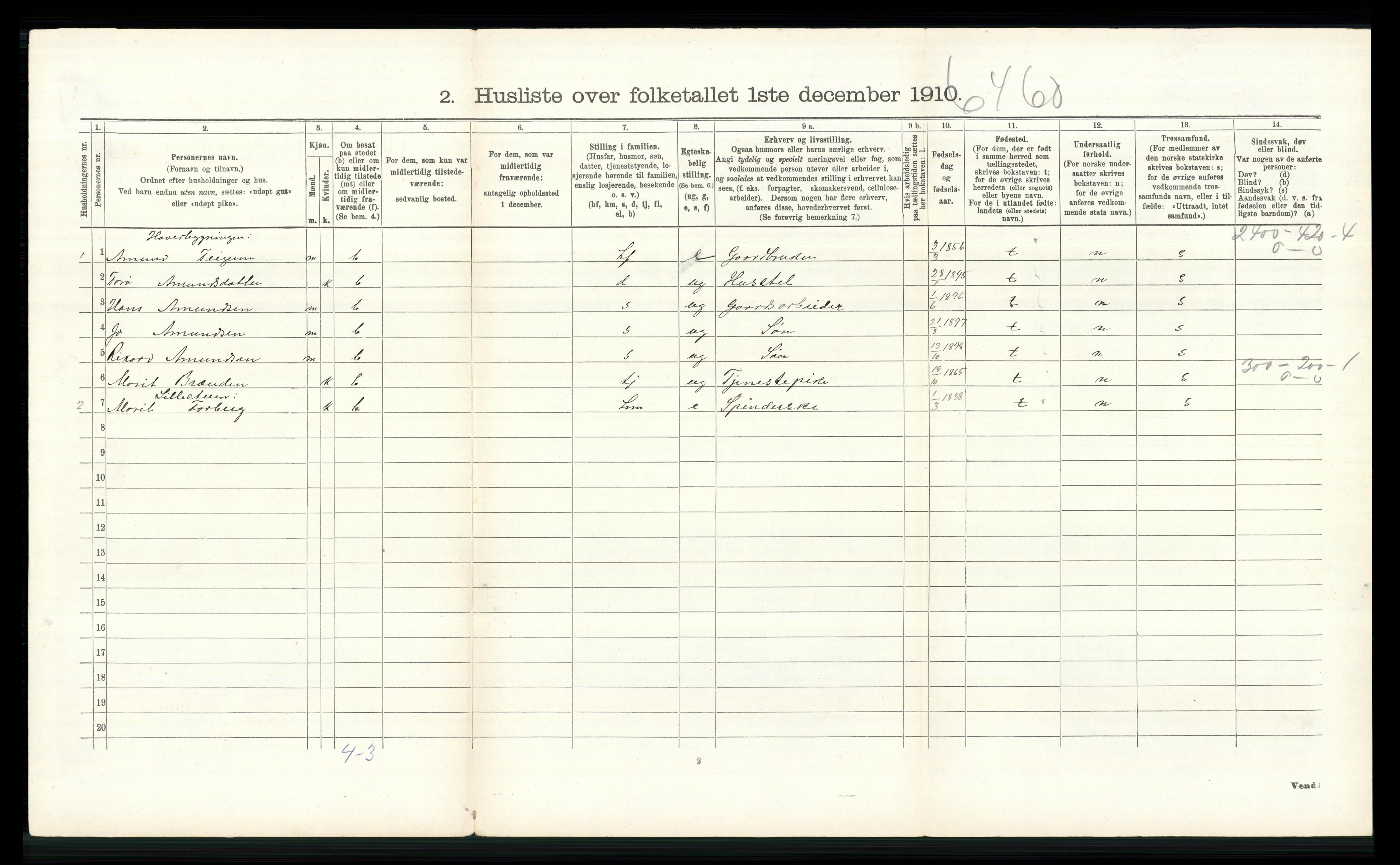 RA, 1910 census for Skjåk, 1910, p. 517