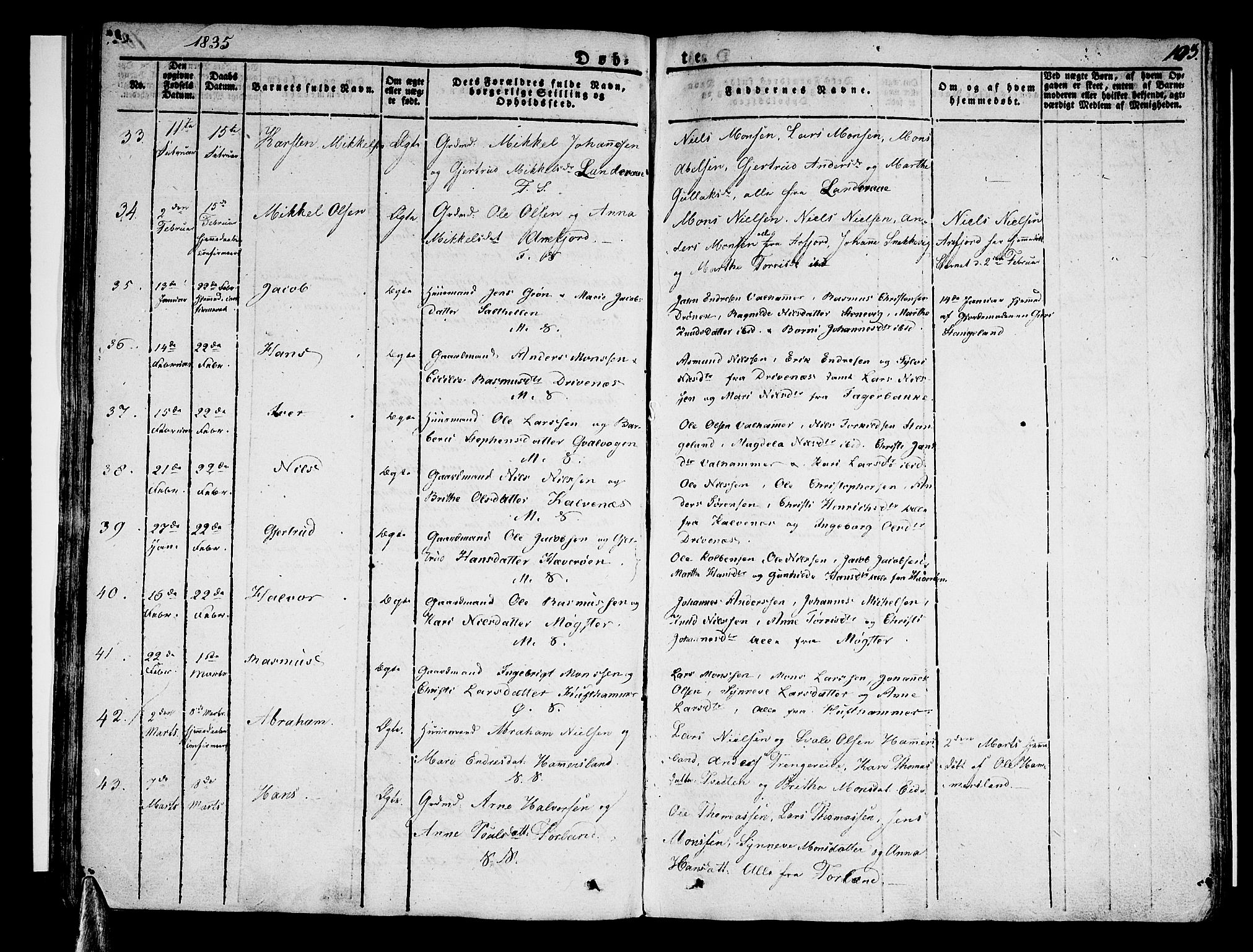 Sund sokneprestembete, SAB/A-99930: Parish register (official) no. A 12, 1825-1835, p. 103