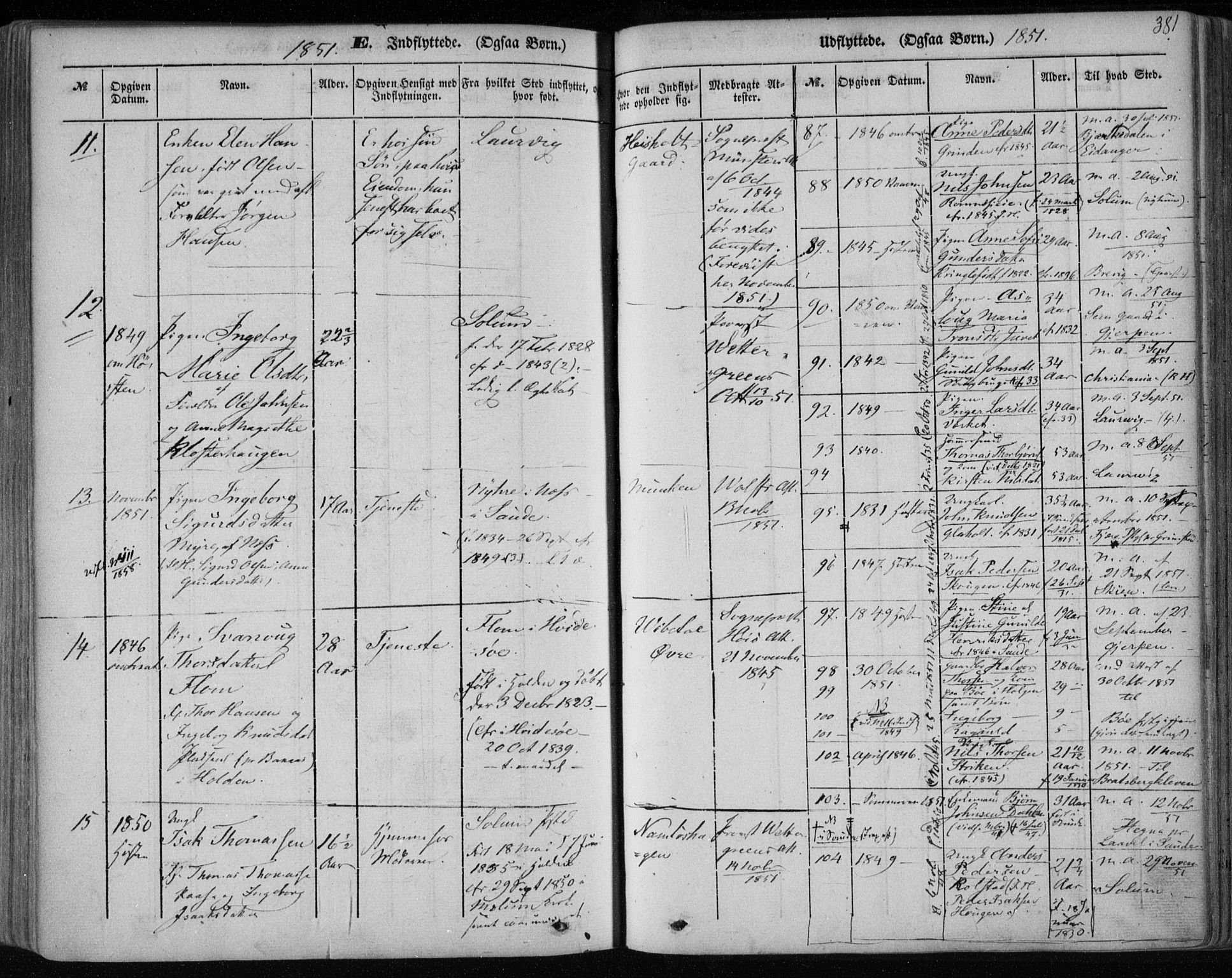 Holla kirkebøker, AV/SAKO-A-272/F/Fa/L0005: Parish register (official) no. 5, 1849-1860, p. 381