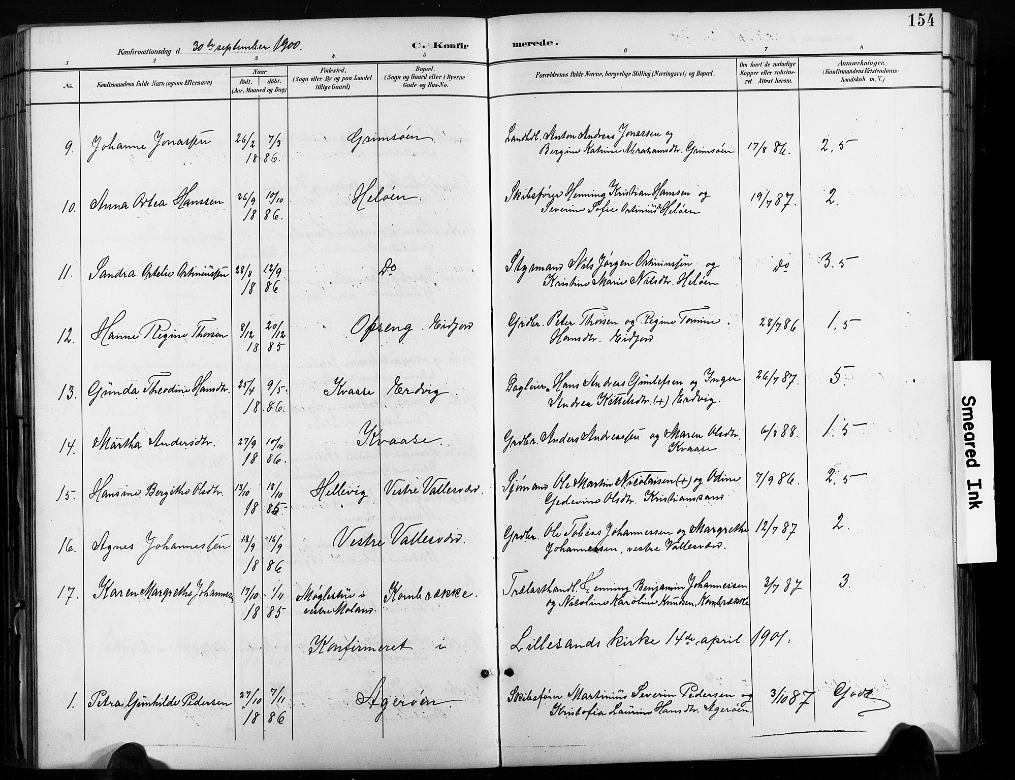 Høvåg sokneprestkontor, AV/SAK-1111-0025/F/Fb/L0005: Parish register (copy) no. B 5, 1898-1929, p. 154