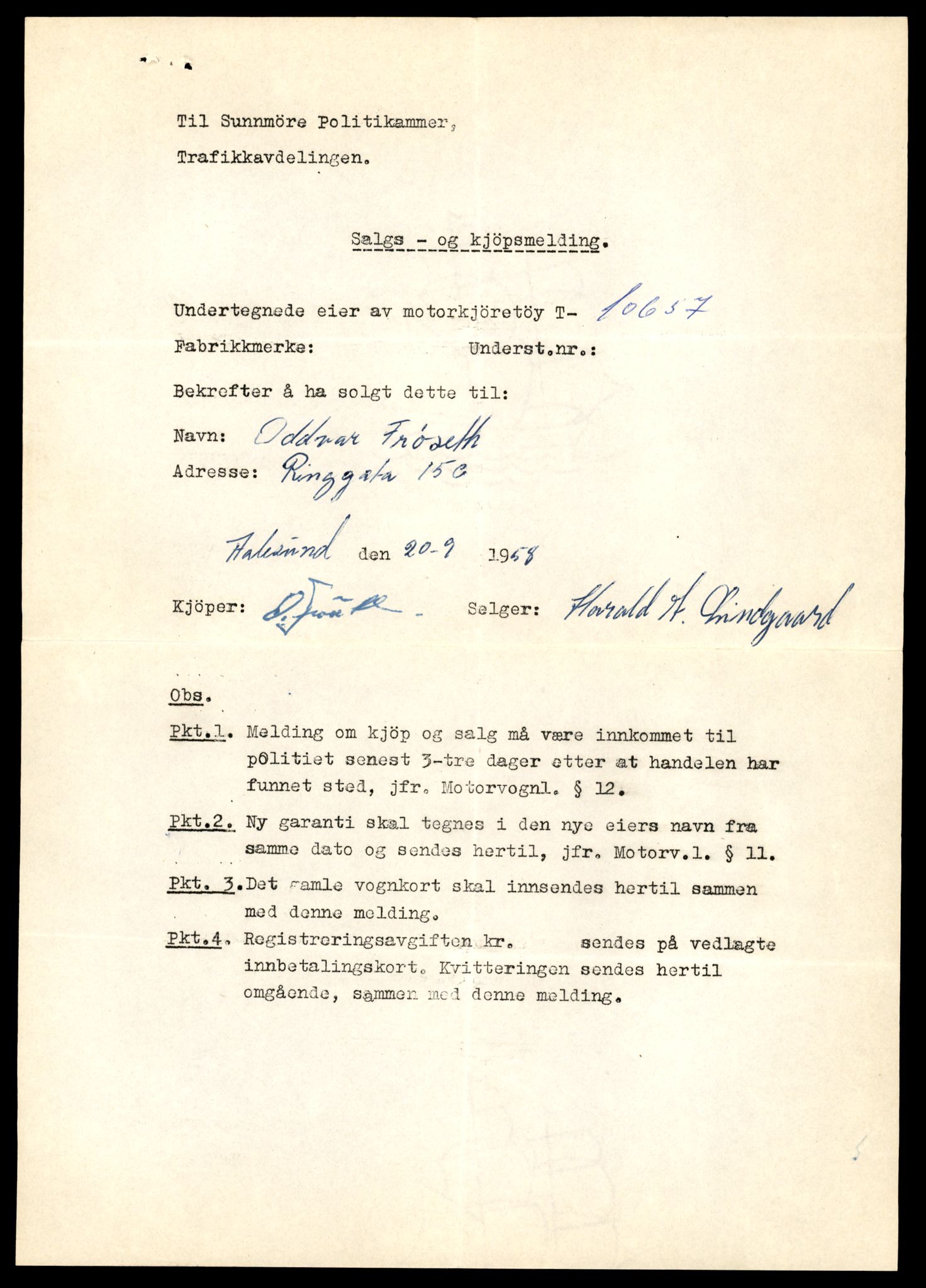 Møre og Romsdal vegkontor - Ålesund trafikkstasjon, AV/SAT-A-4099/F/Fe/L0022: Registreringskort for kjøretøy T 10584 - T 10694, 1927-1998, p. 2091