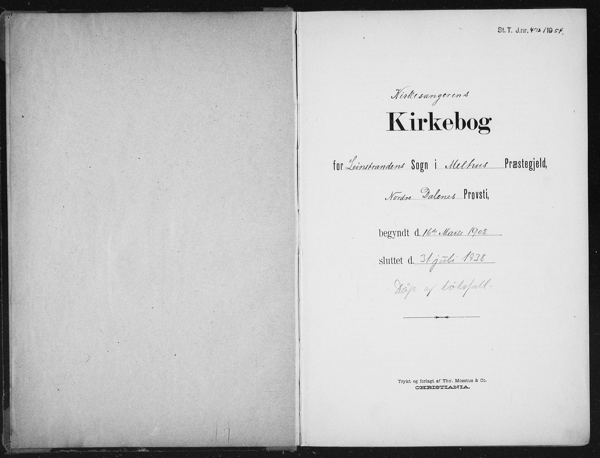 Ministerialprotokoller, klokkerbøker og fødselsregistre - Sør-Trøndelag, SAT/A-1456/613/L0396: Parish register (copy) no. 613C04, 1902-1938