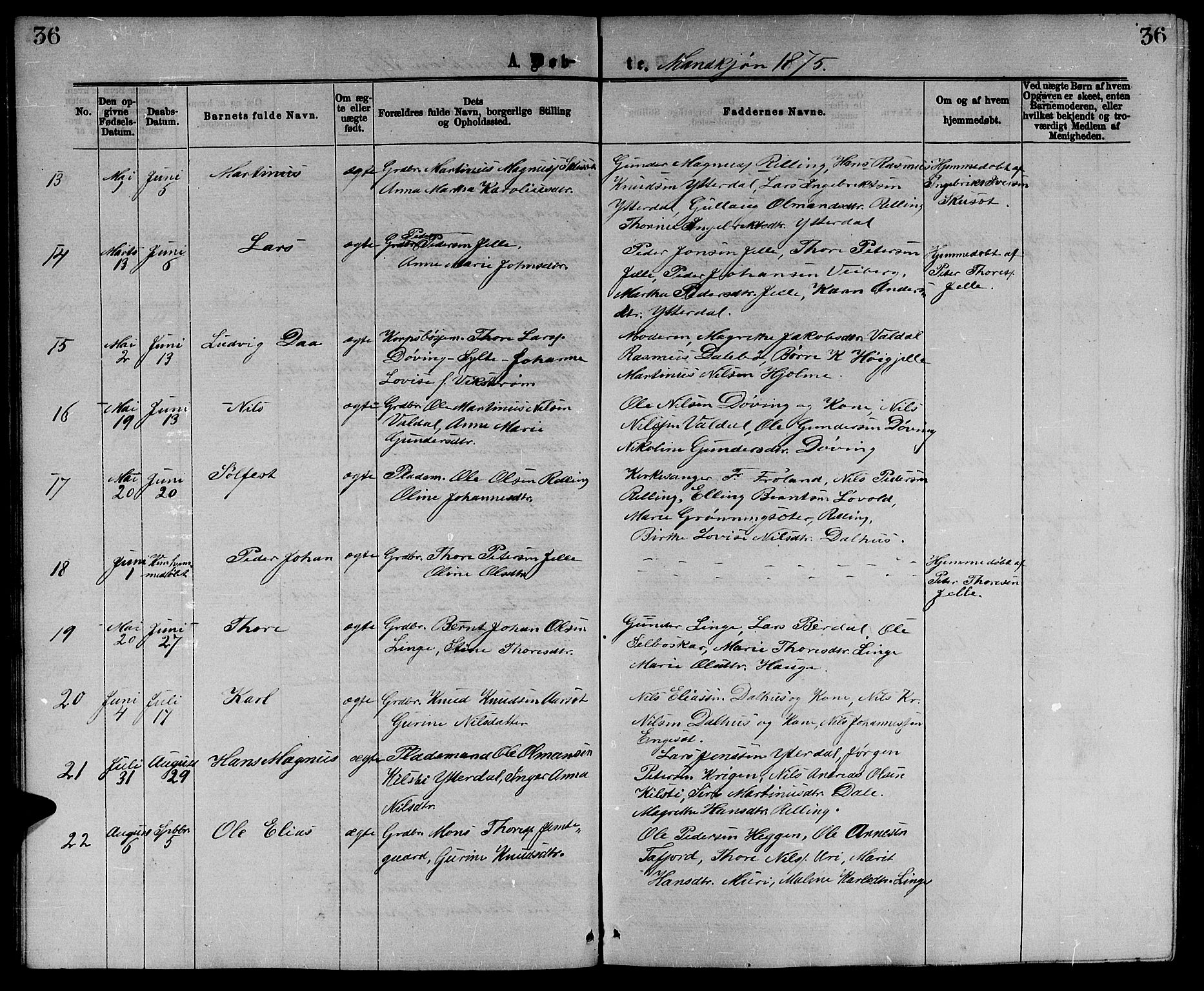 Ministerialprotokoller, klokkerbøker og fødselsregistre - Møre og Romsdal, SAT/A-1454/519/L0262: Parish register (copy) no. 519C03, 1866-1884, p. 36