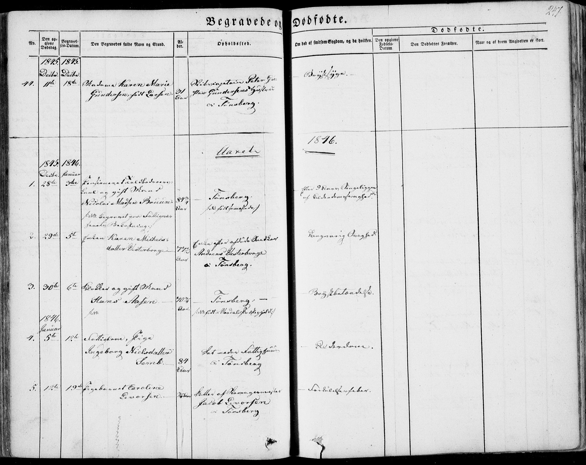 Tønsberg kirkebøker, AV/SAKO-A-330/F/Fa/L0007: Parish register (official) no. I 7, 1845-1854, p. 247