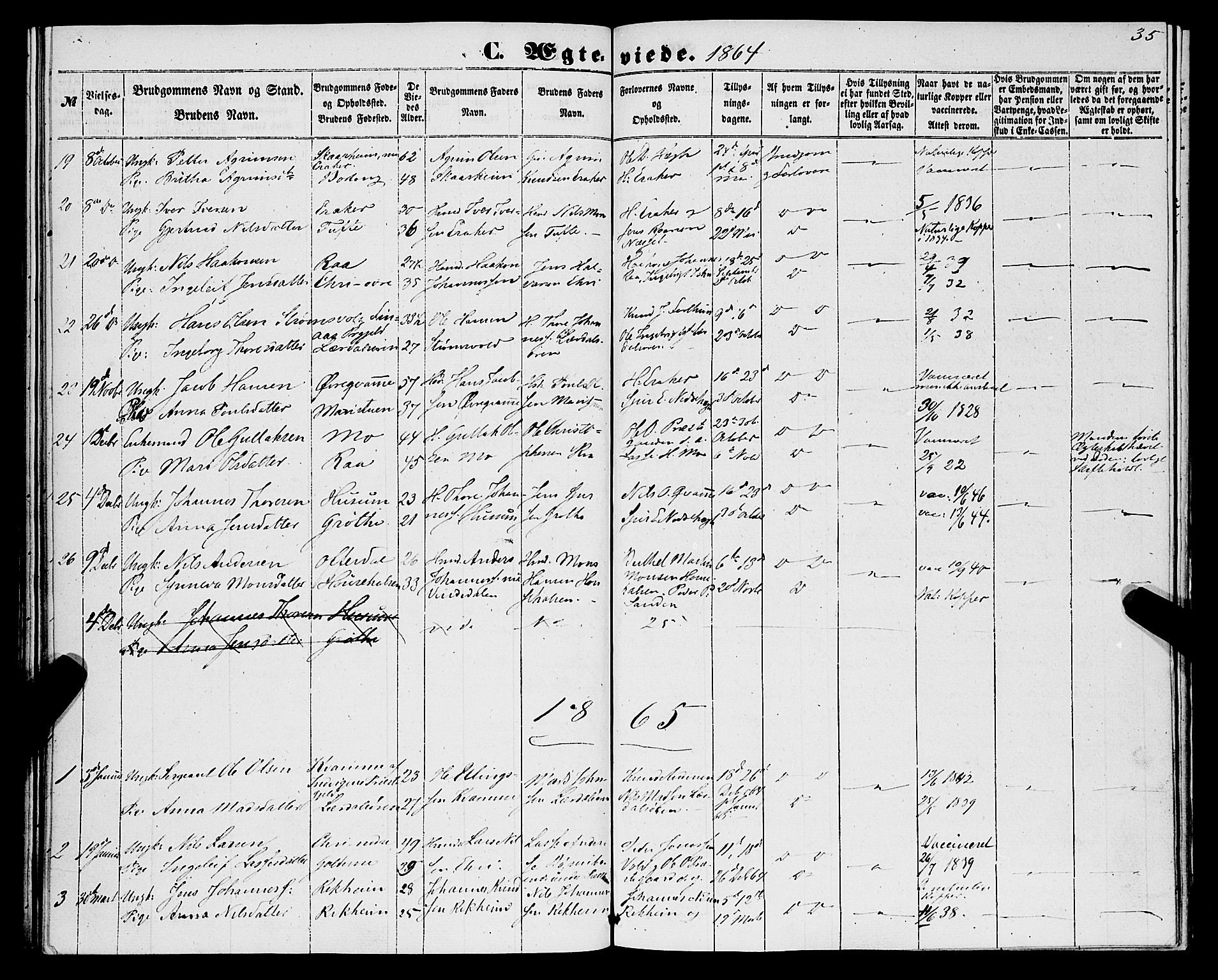 Lærdal sokneprestembete, AV/SAB-A-81201: Parish register (official) no. A 15, 1853-1877, p. 35