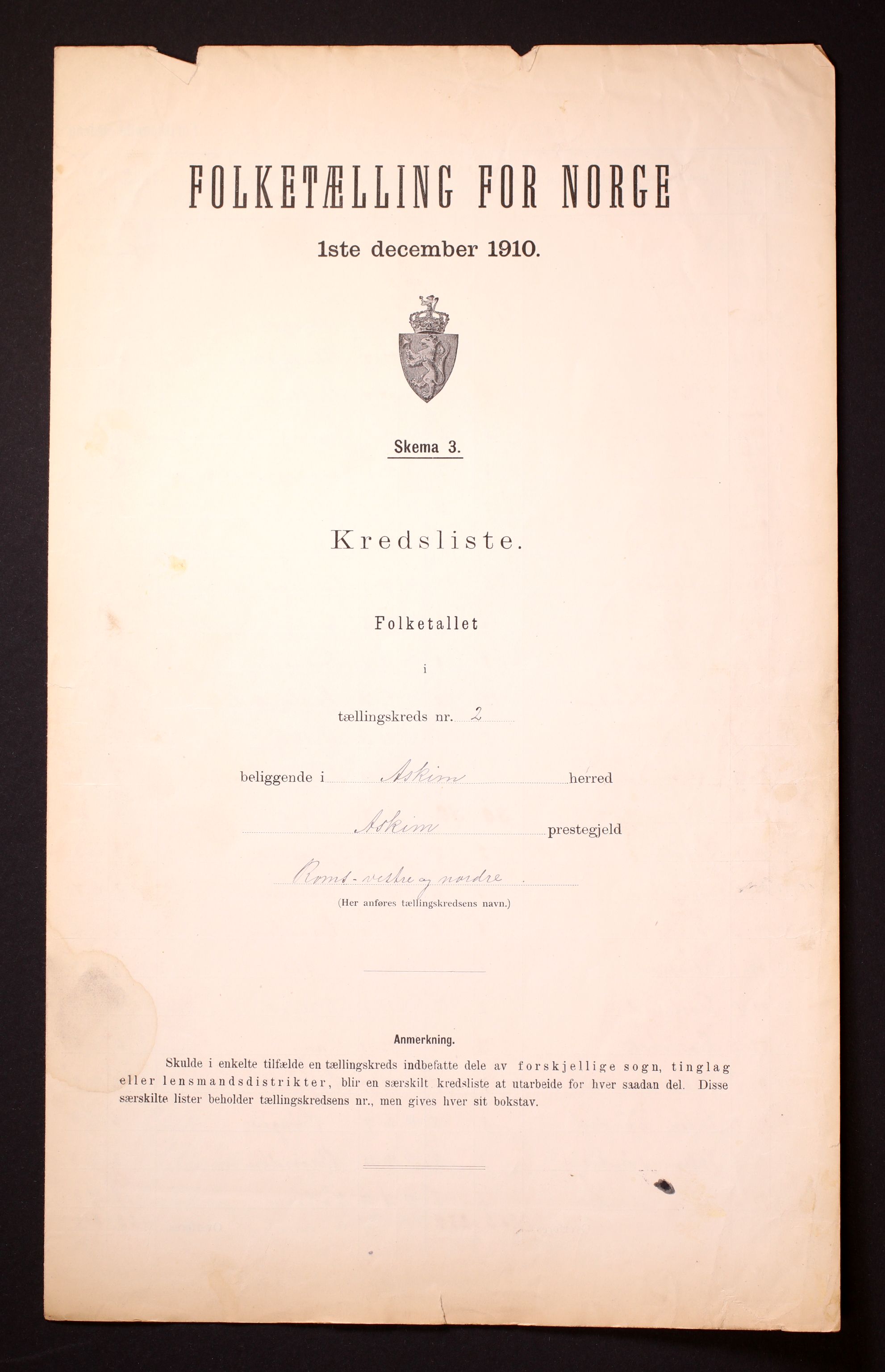 RA, 1910 census for Askim, 1910, p. 7