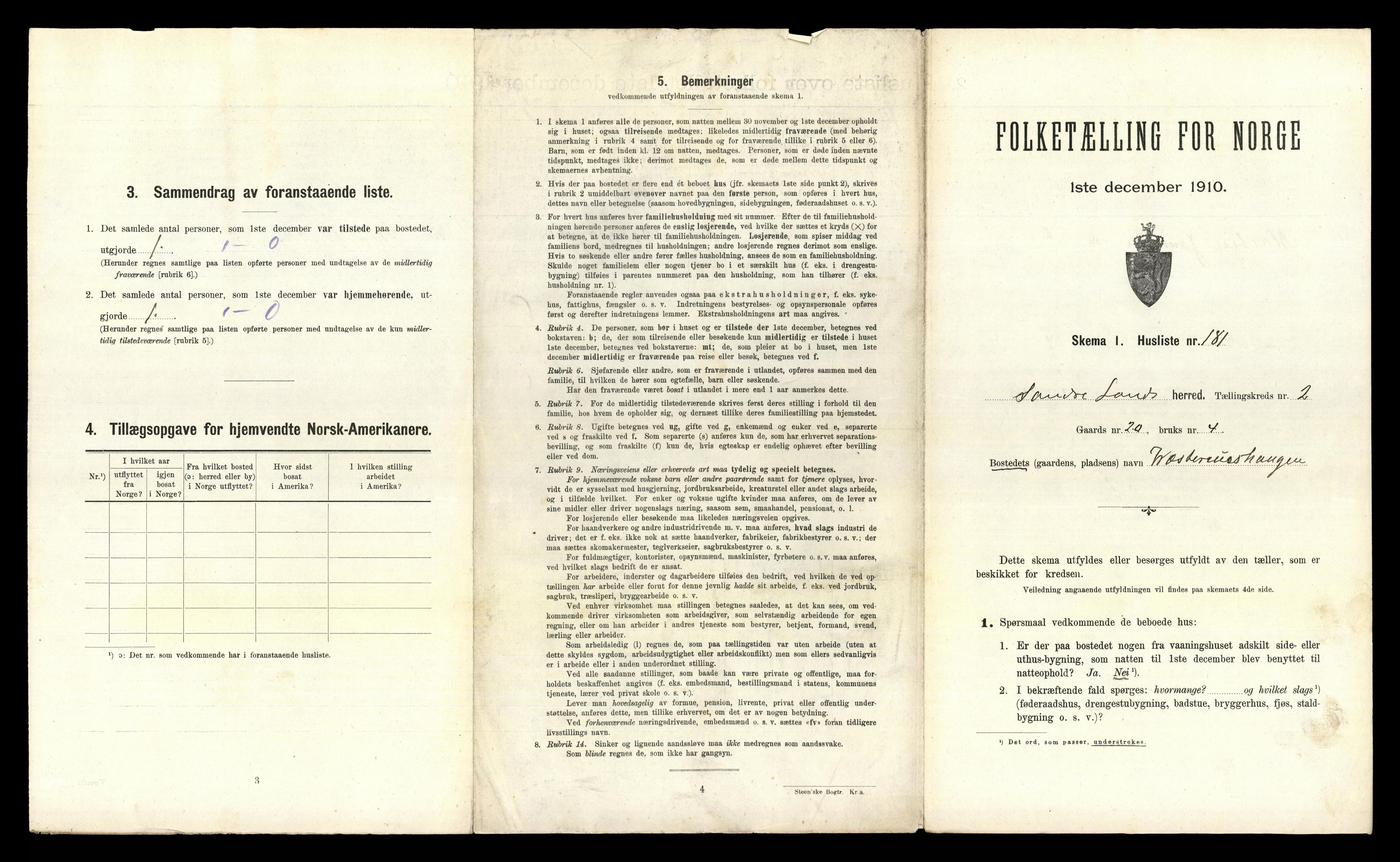 RA, 1910 census for Søndre Land, 1910, p. 740