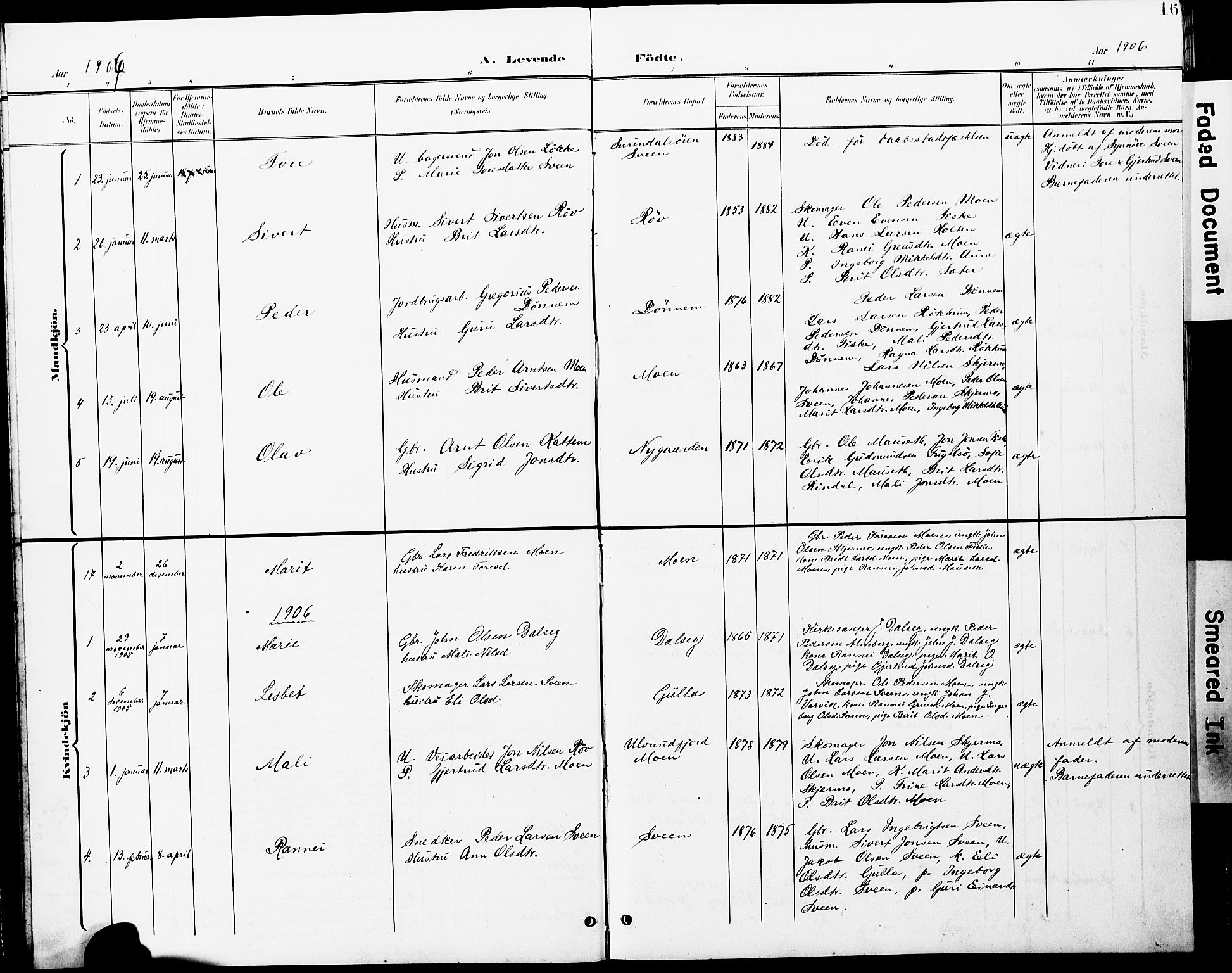 Ministerialprotokoller, klokkerbøker og fødselsregistre - Møre og Romsdal, SAT/A-1454/597/L1065: Parish register (copy) no. 597C02, 1899-1930, p. 16