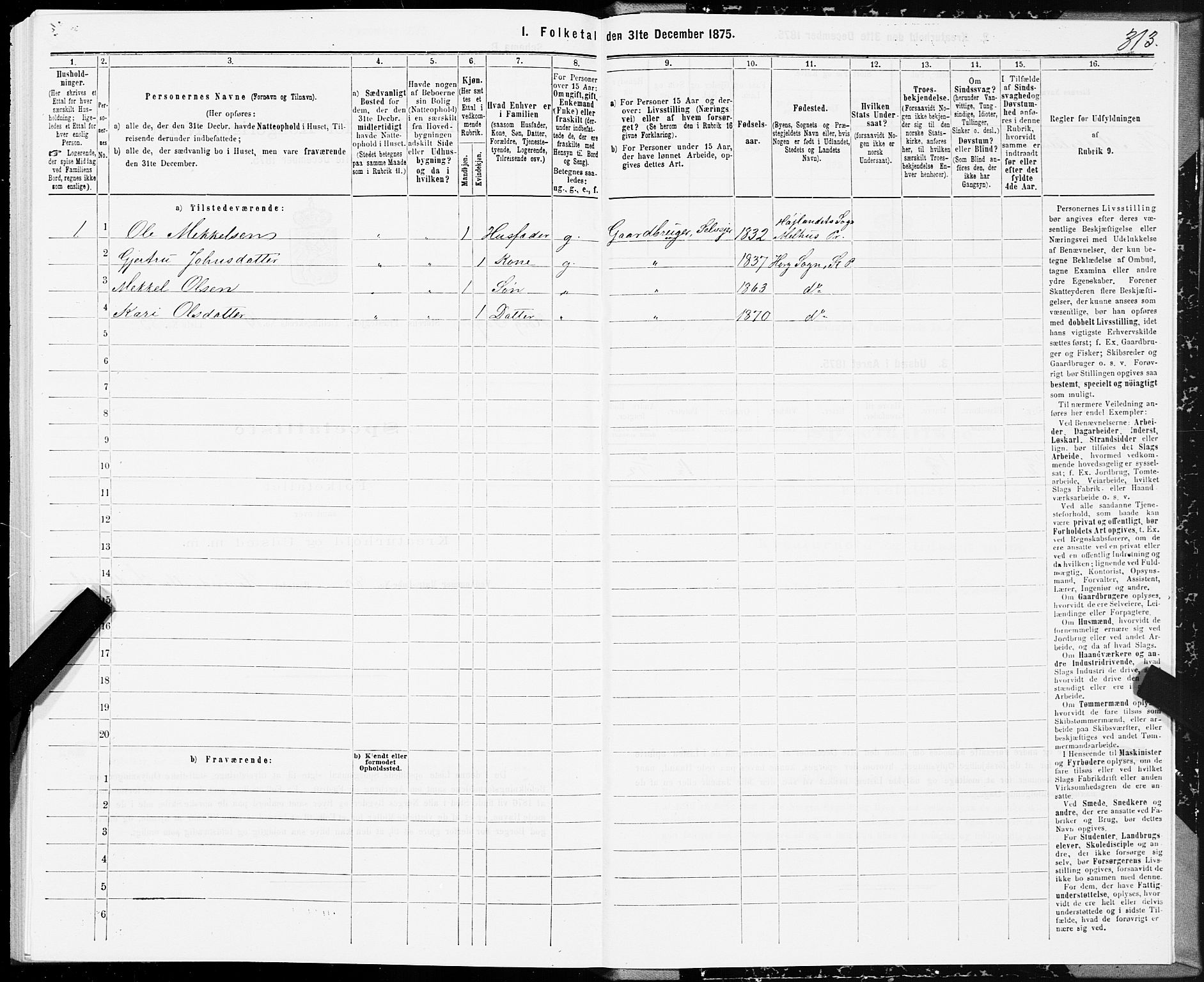 SAT, 1875 census for 1648P Støren, 1875, p. 5313