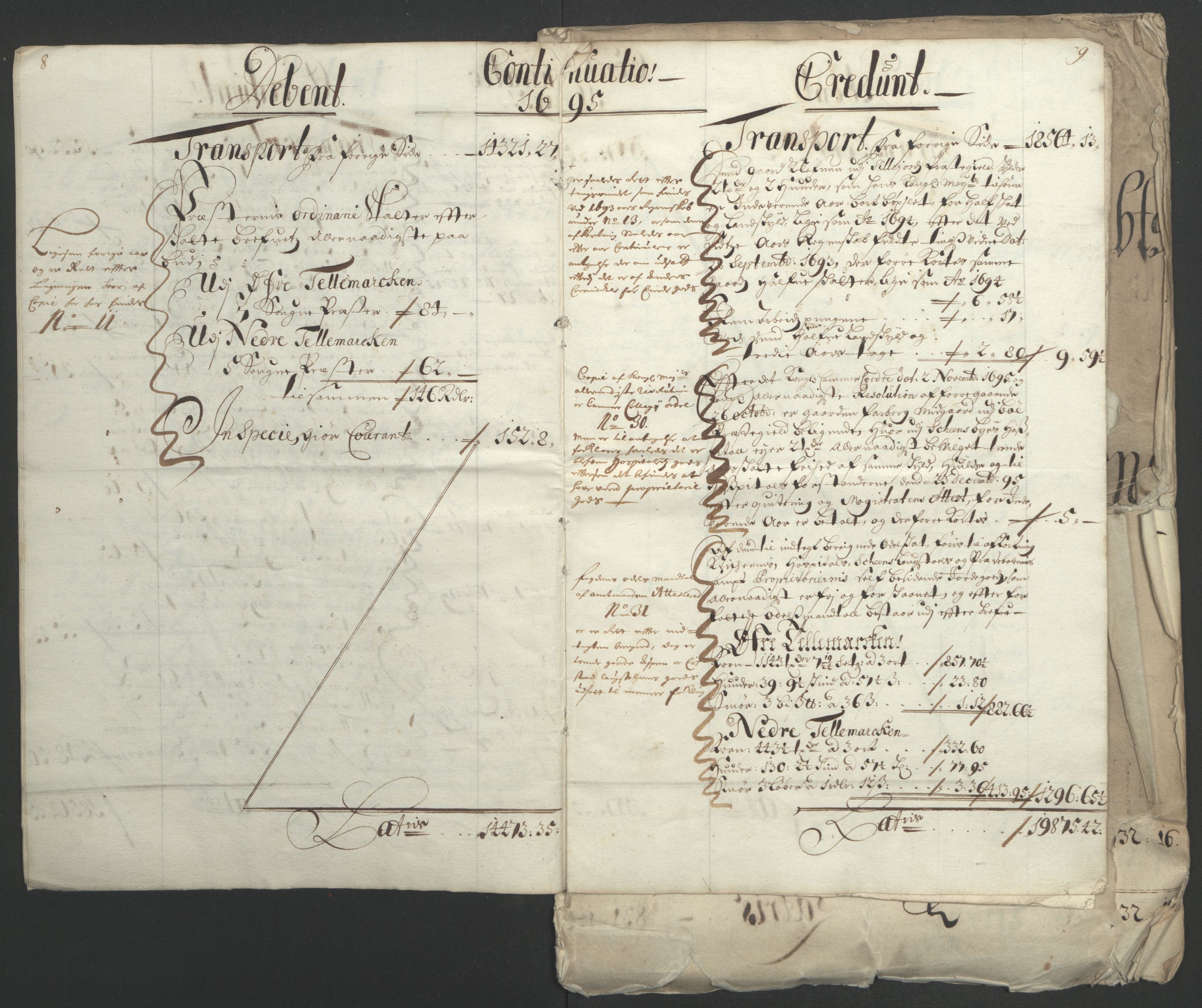 Rentekammeret inntil 1814, Reviderte regnskaper, Fogderegnskap, AV/RA-EA-4092/R36/L2093: Fogderegnskap Øvre og Nedre Telemark og Bamble, 1695, p. 9