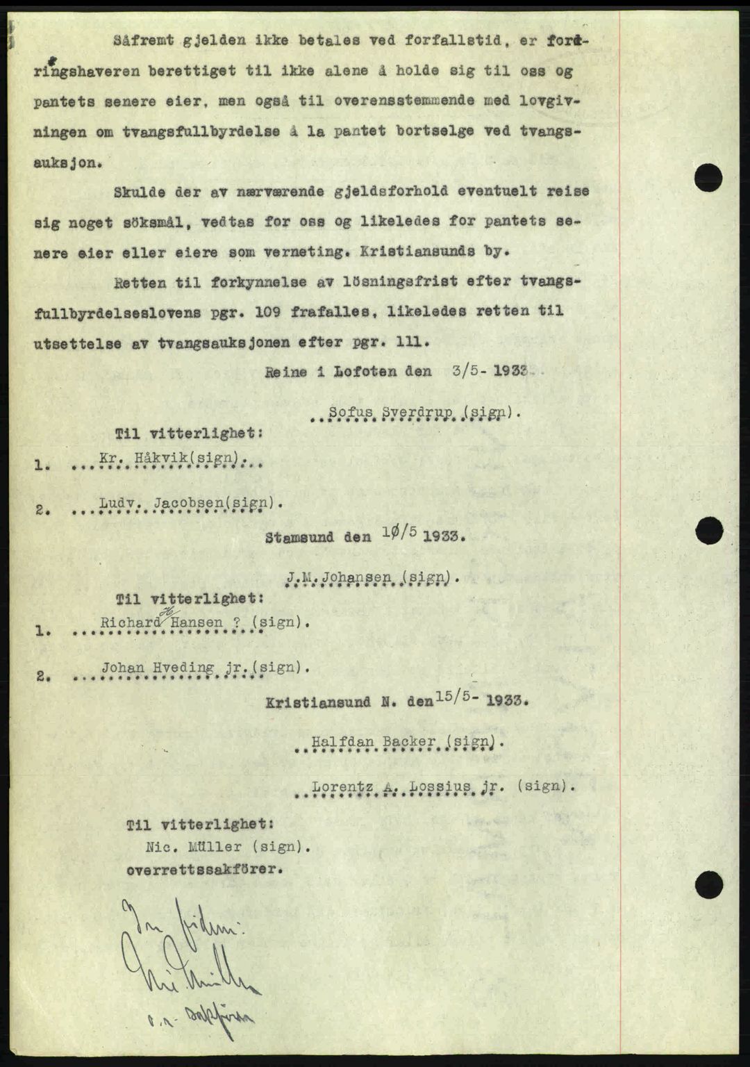 Kristiansund byfogd, AV/SAT-A-4587/A/27: Mortgage book no. 27, 1933-1934, Deed date: 19.05.1933