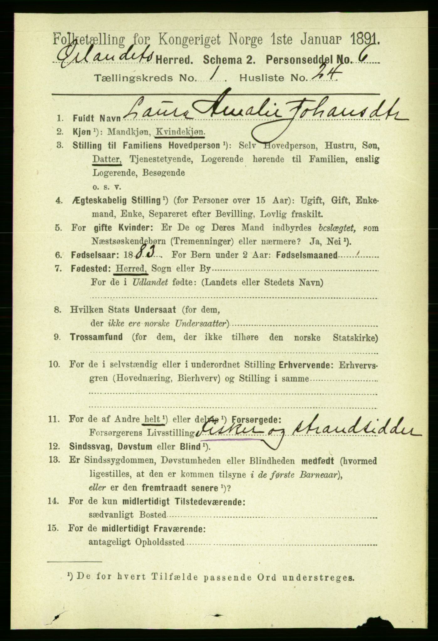 RA, 1891 census for 1621 Ørland, 1891, p. 235