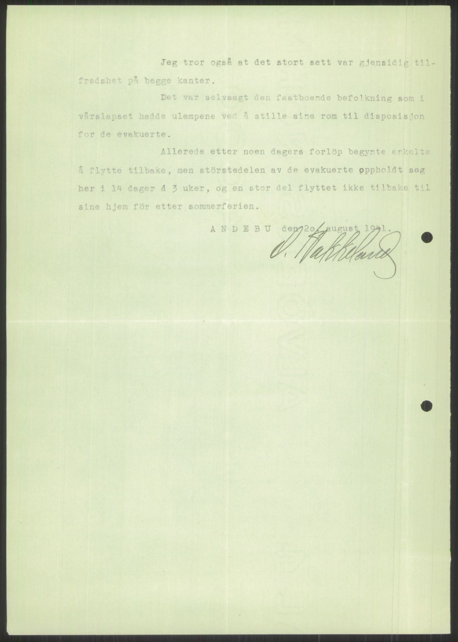 Forsvaret, Forsvarets krigshistoriske avdeling, AV/RA-RAFA-2017/Y/Ya/L0014: II-C-11-31 - Fylkesmenn.  Rapporter om krigsbegivenhetene 1940., 1940, p. 511