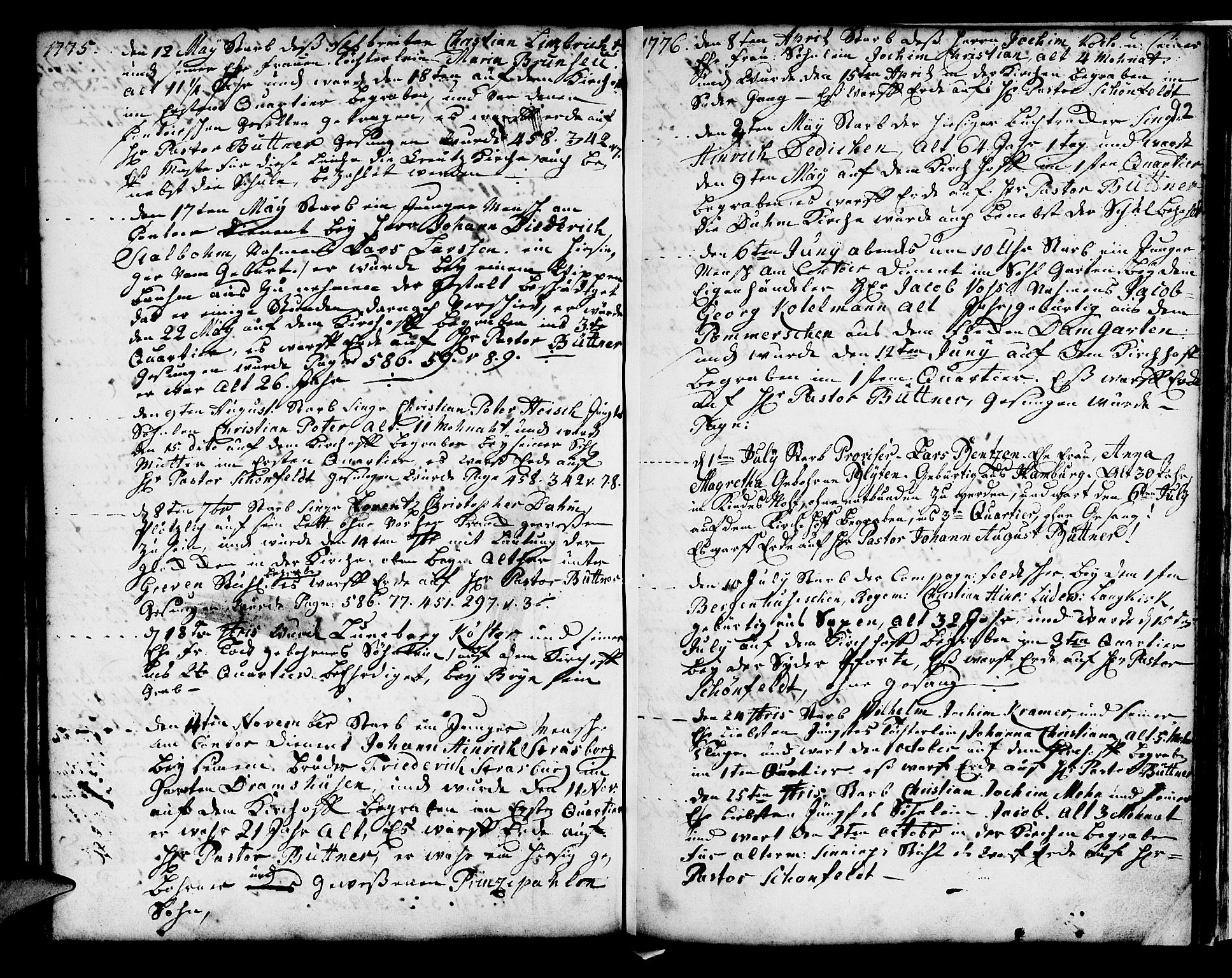 Mariakirken Sokneprestembete, SAB/A-76901/H/Haa/L0001: Parish register (official) no. A 1, 1740-1784, p. 92