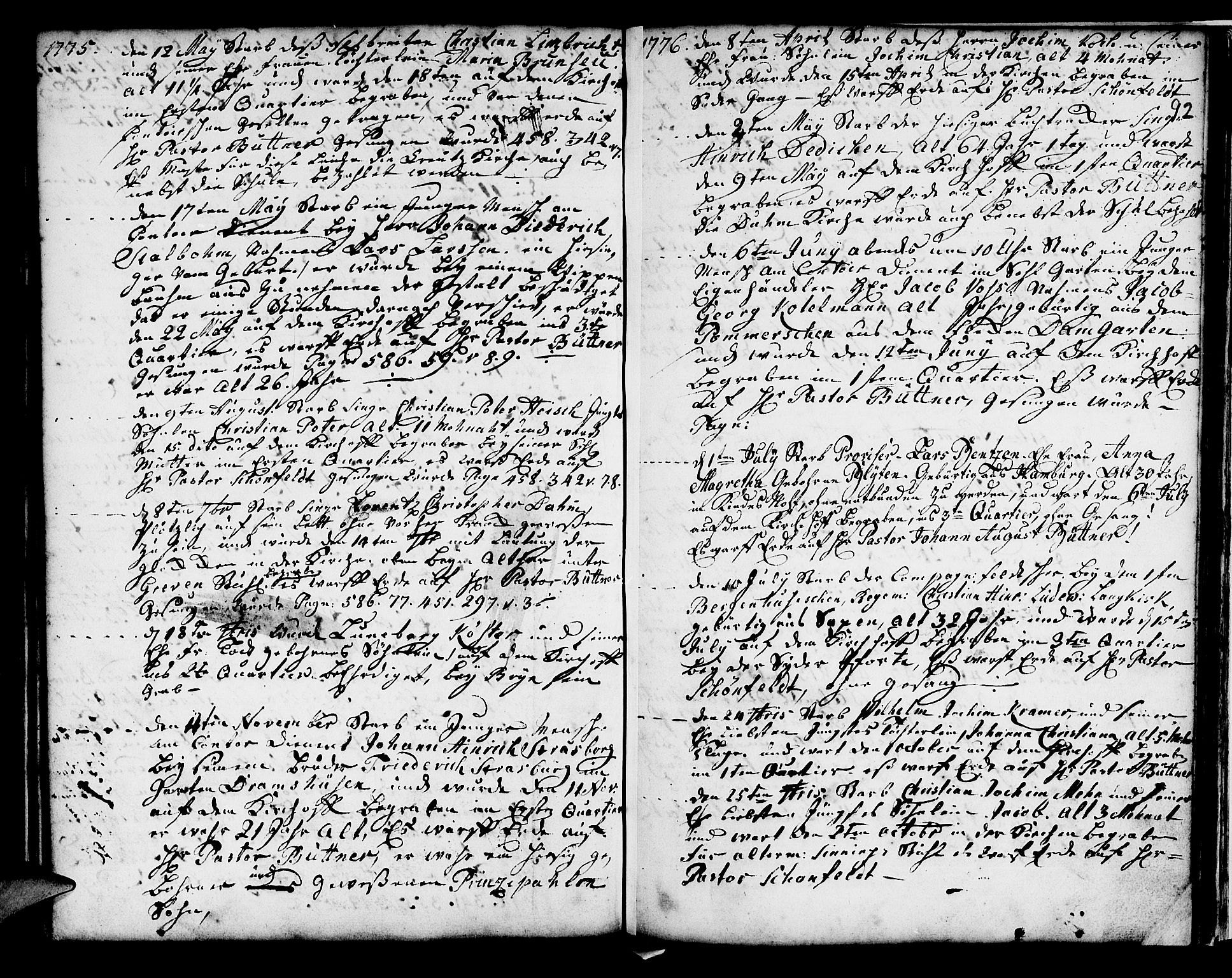 Mariakirken Sokneprestembete, AV/SAB-A-76901/H/Haa/L0001: Parish register (official) no. A 1, 1740-1784, p. 92