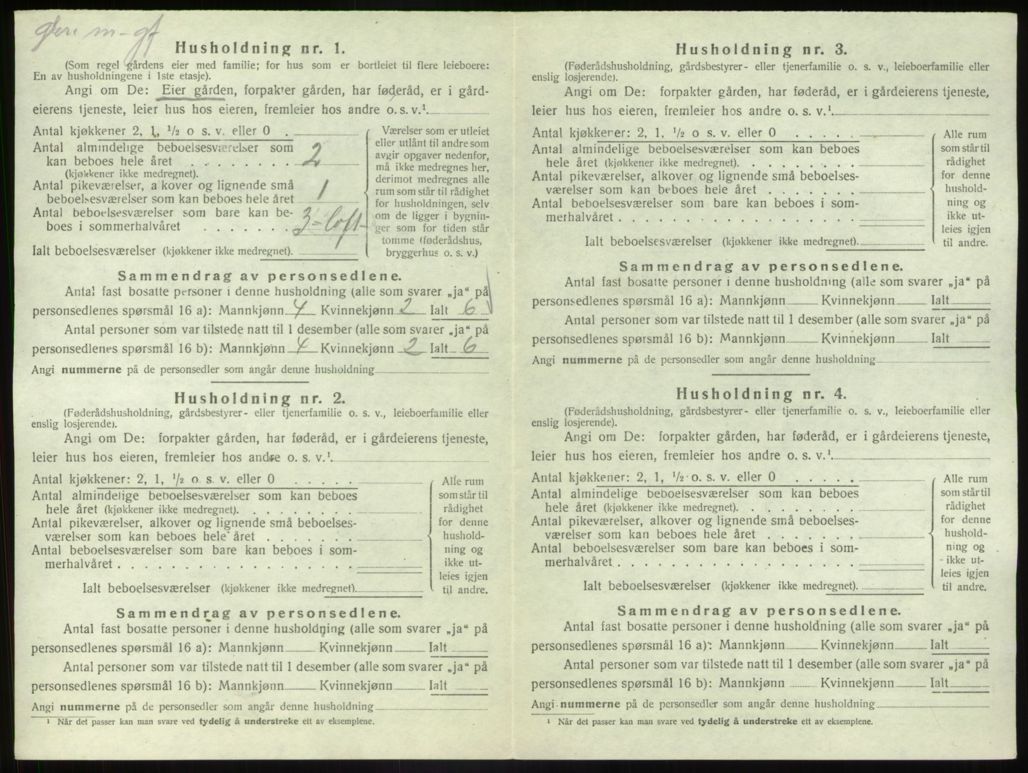 SAB, 1920 census for Vevring, 1920, p. 66